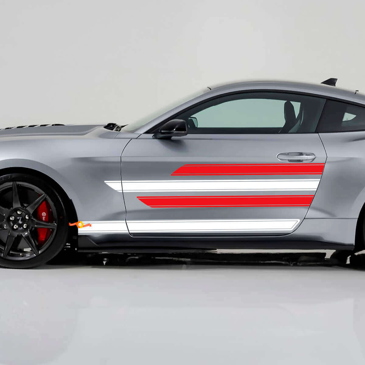 Gladde Scherpe Strepen Drempel Deuren Vinyl Decal Kit voor Musclecar Shelby Super Snake