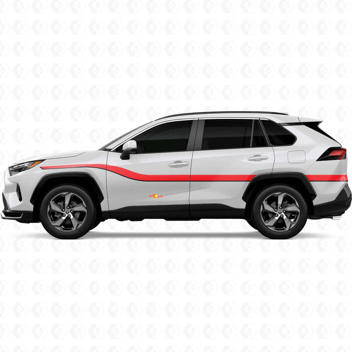 Twin Heritage Gladde Strepen Zij Vinylstickers Decal Voor Toyota RAV4 2025
