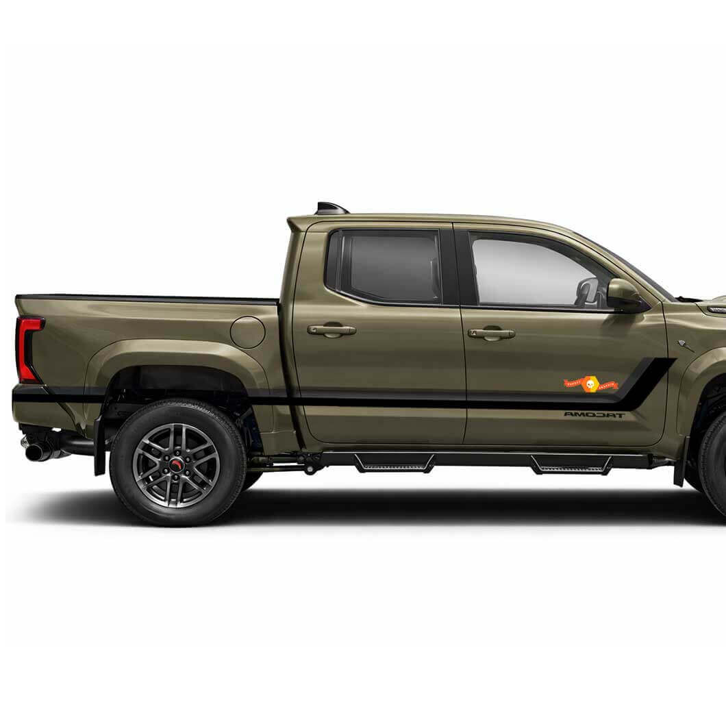 Heritage Stijl Dubbele Strepen Zijkant Vinyl Stickers Decal Voor Tacoma 2023+