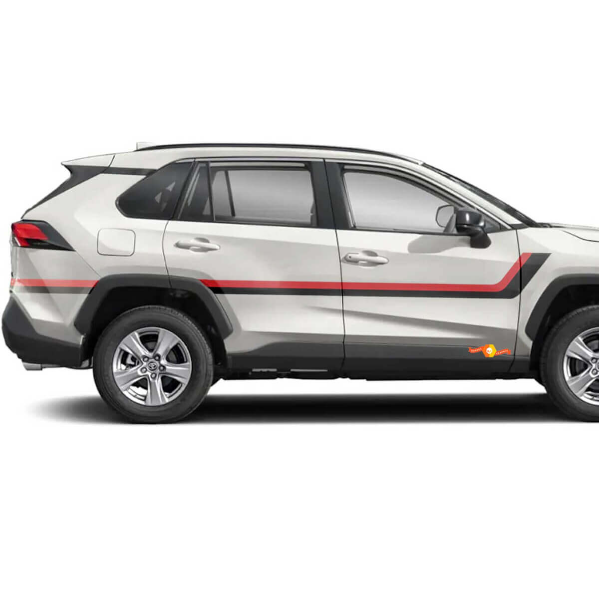 Twin Stripes Deur Zij Vinyl Stickers Decal Voor Toyota RAV4 2019-2025
