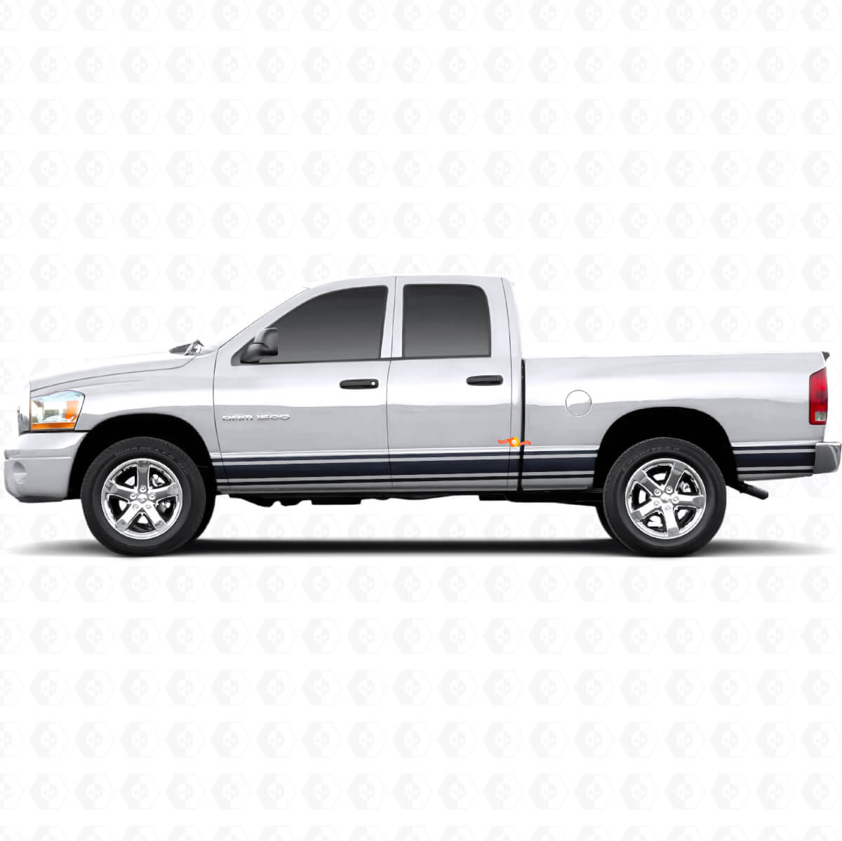 Rechte Strepen Rocker Panel Zij Vinyl Sticker Decal Graphic voor Dodge Ram 1500 2002-2008