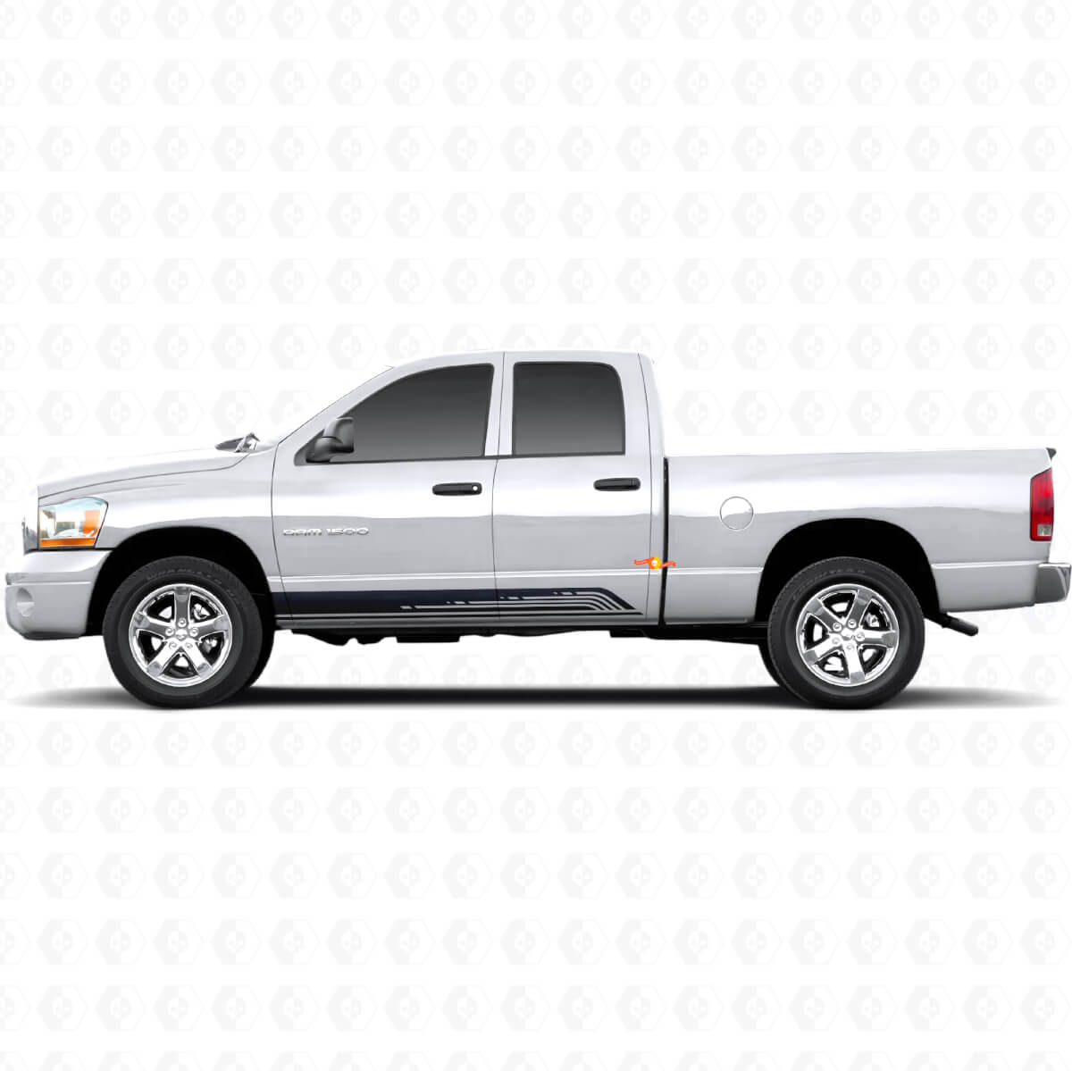 Gebogen Strepen Zijscherm Deur Vinyl Sticker Decal Grafiek voor Dodge Ram 1500 2002-2008
