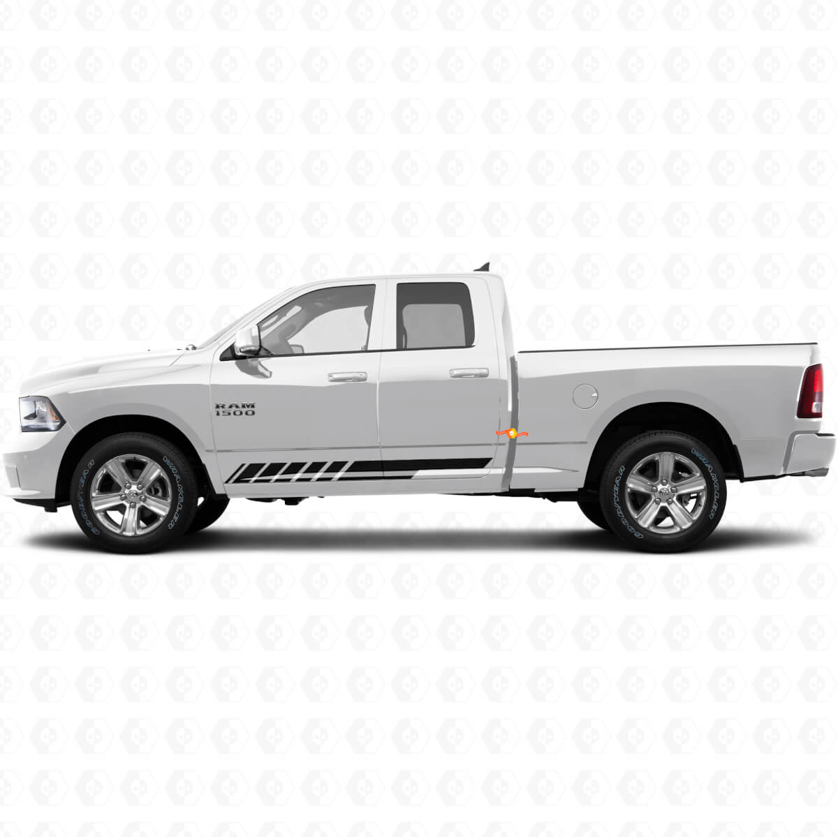Ruitenpatroon Strepen Rocker Panel Deurzijde Vinyl Sticker Decal Grafiek voor Dodge Ram 1500 2011-2018