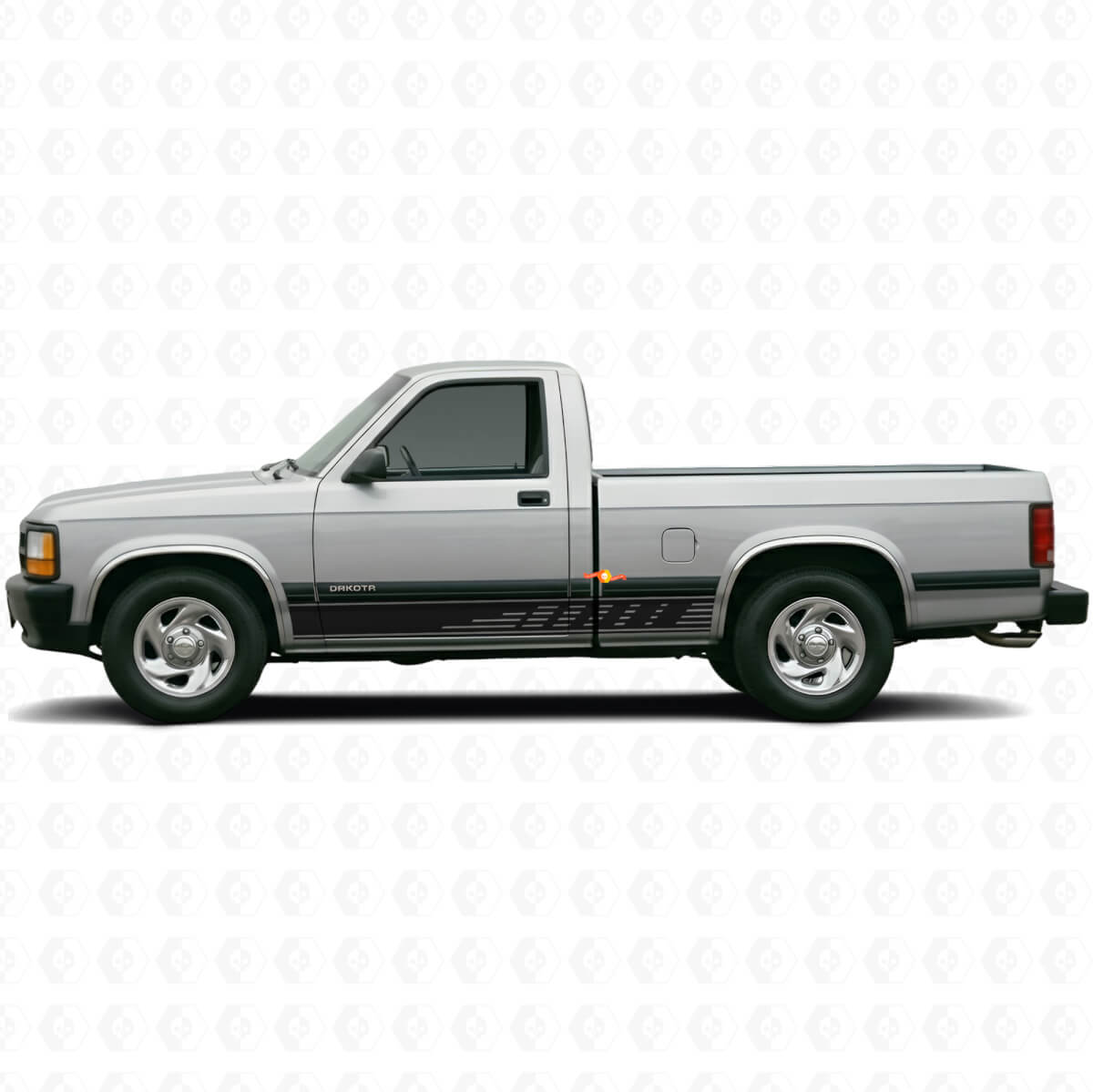 Geperforeerde Strepen Deurzij Vinyl Sticker Decal Graphic voor Dodge Dakota 1987-1996