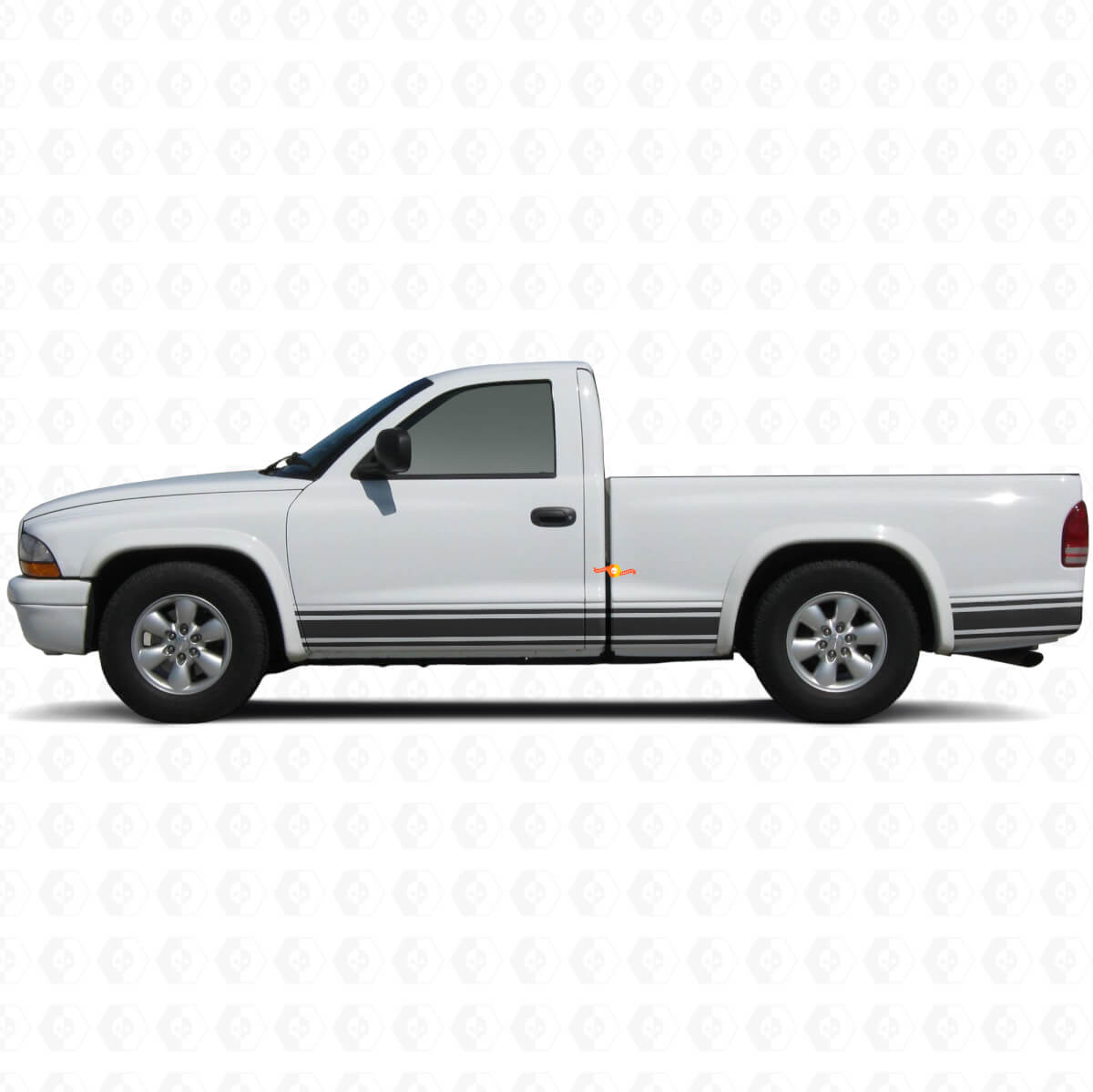 Straight Lines Rocker Panel Zij vinylsticker Decal voor Dodge Dakota 1997-2004