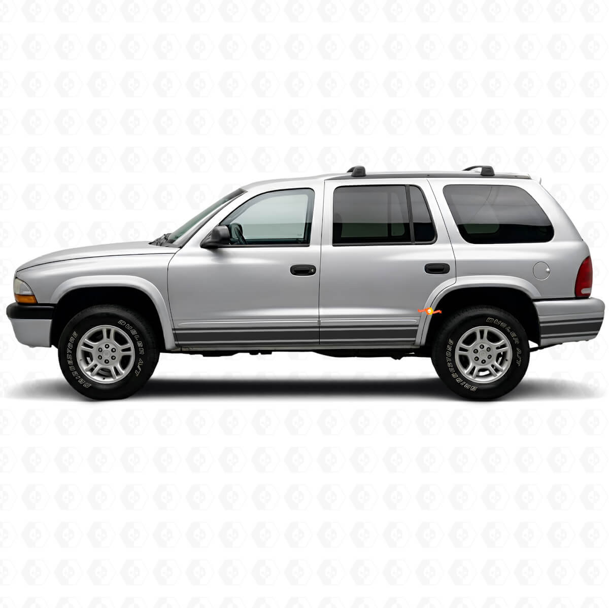 Straight Lines Rocker Panel Zijvinylsticker Decal voor Dodge Durango 1998-2003