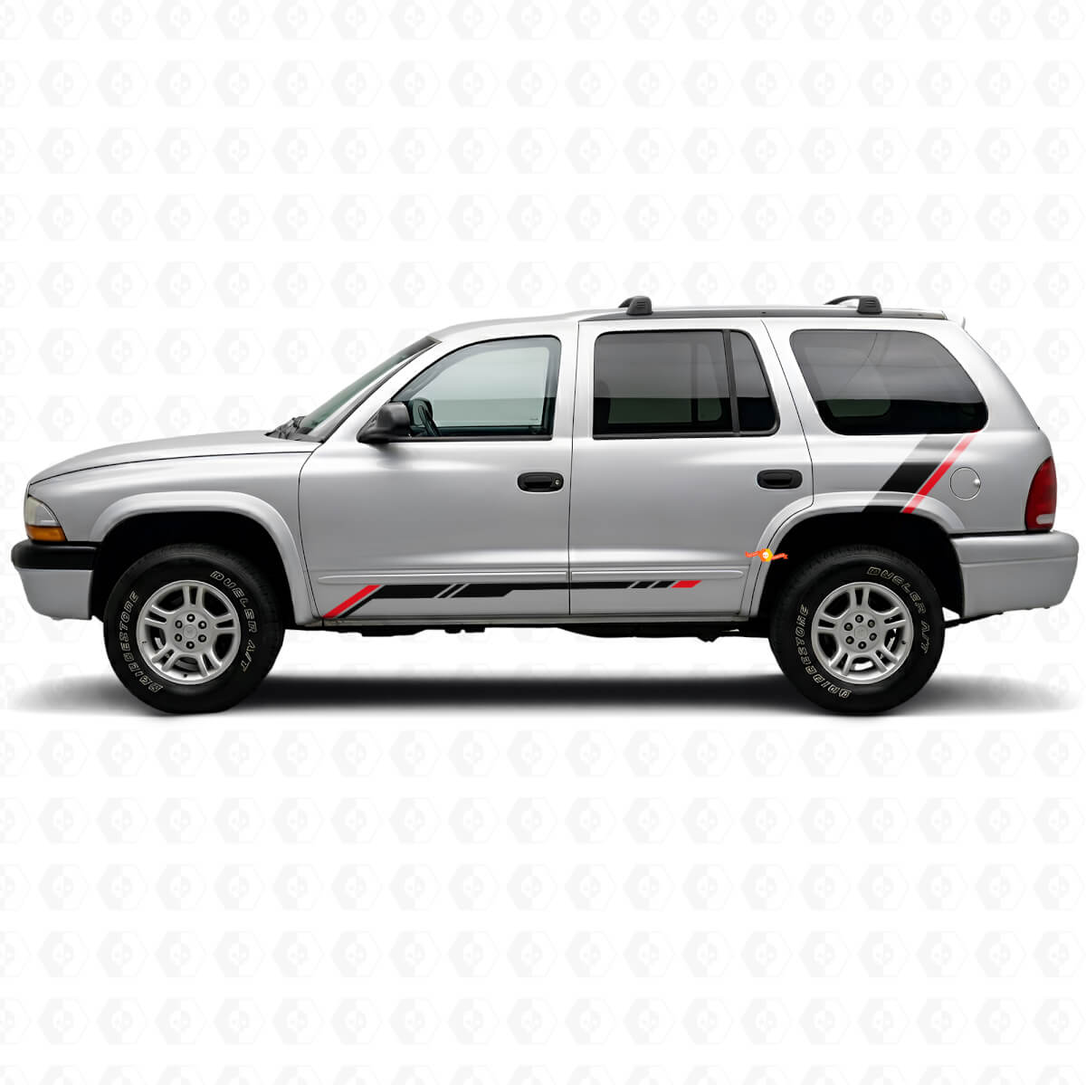 Ruitjes Strepen Rocker Panel Achterzijde Vinyl Sticker Decal voor Dodge Durango 1998-2003