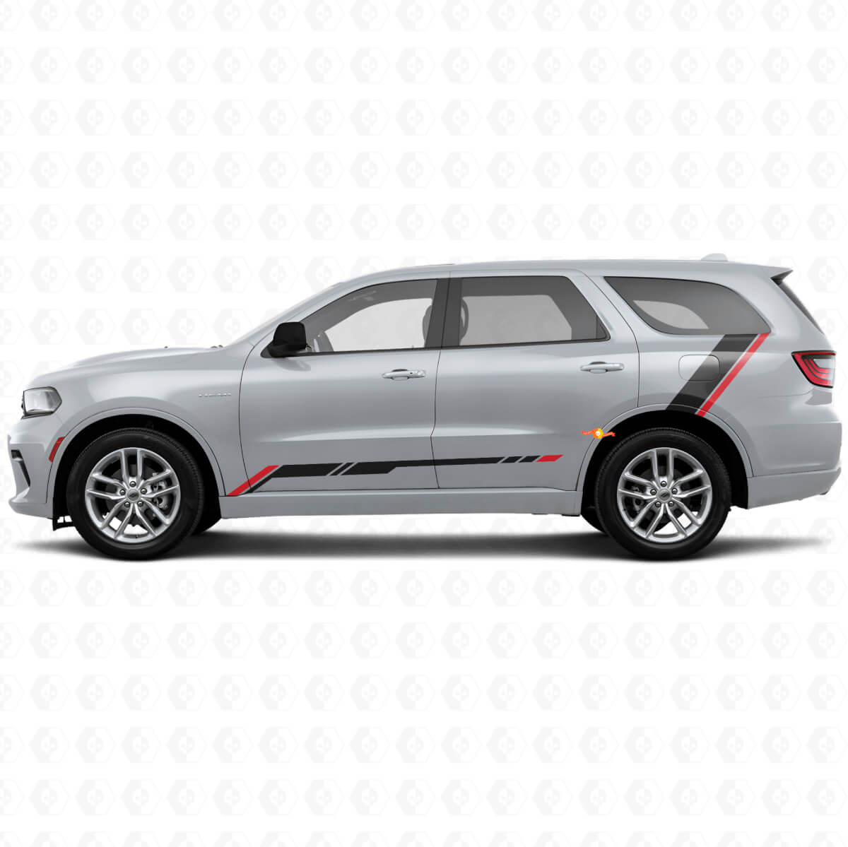 Ruitjes Strepen Rocker Panel Achterzijde Vinyl Sticker Decal voor Dodge Durango 2011+