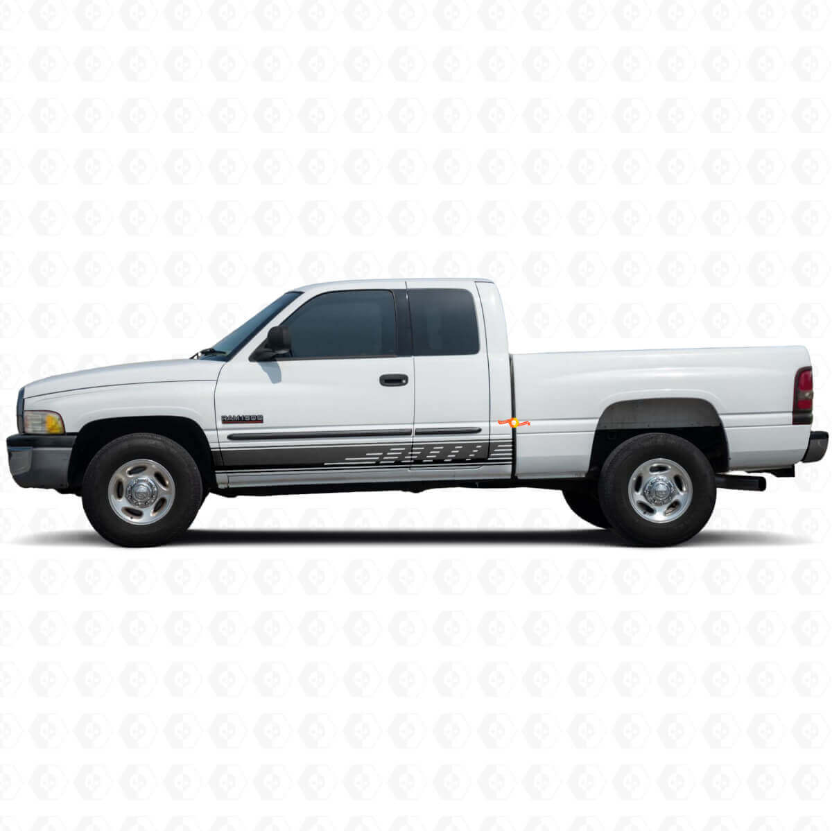 Geperforeerde Strepen Rokerpaneel Vinyl Sticker Decal Graphic voor Dodge Ram 1500 1994-2001