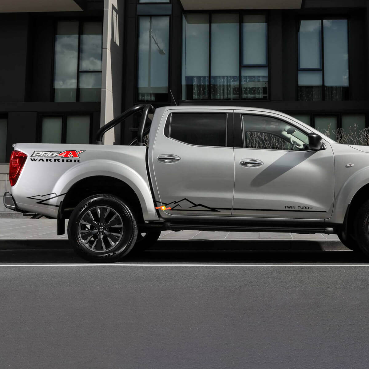 Mouintains Style Dunne Strip Zijkant Vinyl Sticker Decal voor Nissan Navara PRO 4X Warrior