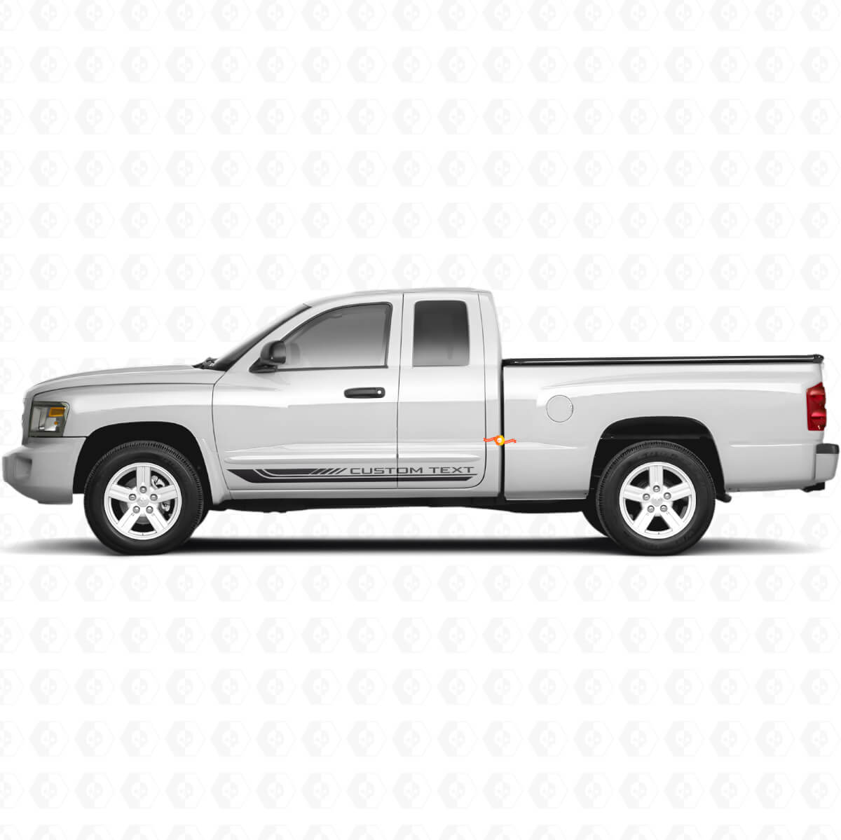 Geblokte Gebogen Strepen Rocker Panel Vinyl Sticker Decal voor Dodge Dakota 2005-2011
