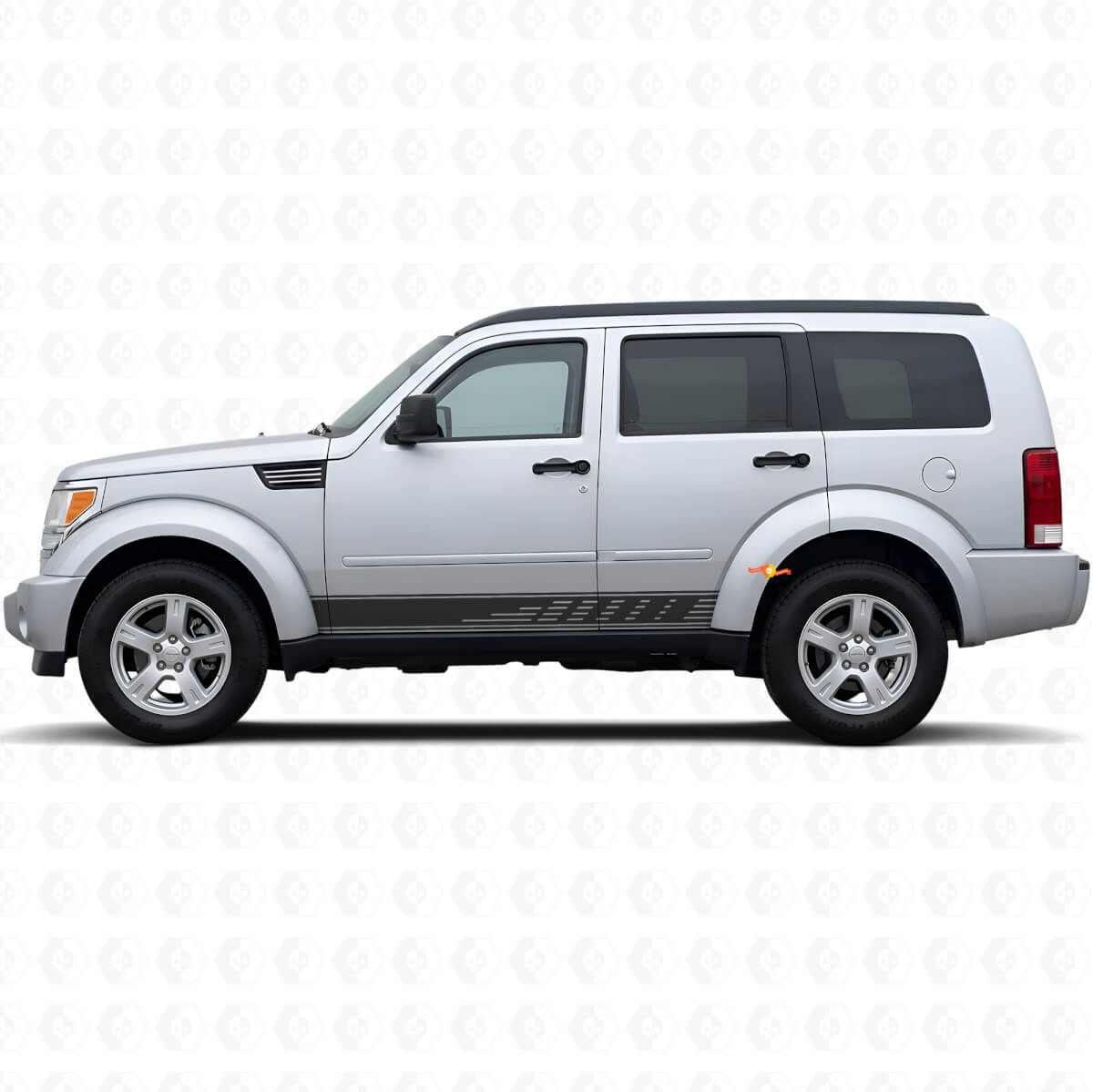 Gaatjes Strepen Rocker Panel Vinyl Sticker Decal voor Dodge Nitro 2007-2011