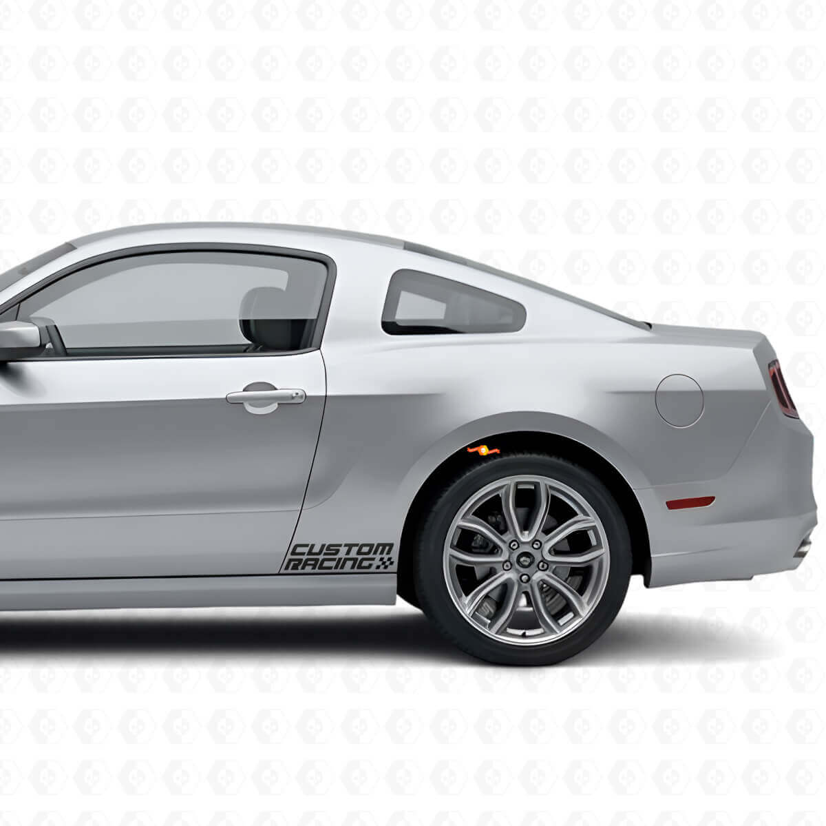 Racestrepen Side Vinyl Stickers Kit in geruit ontwerp voor Musclecar 2010-2020