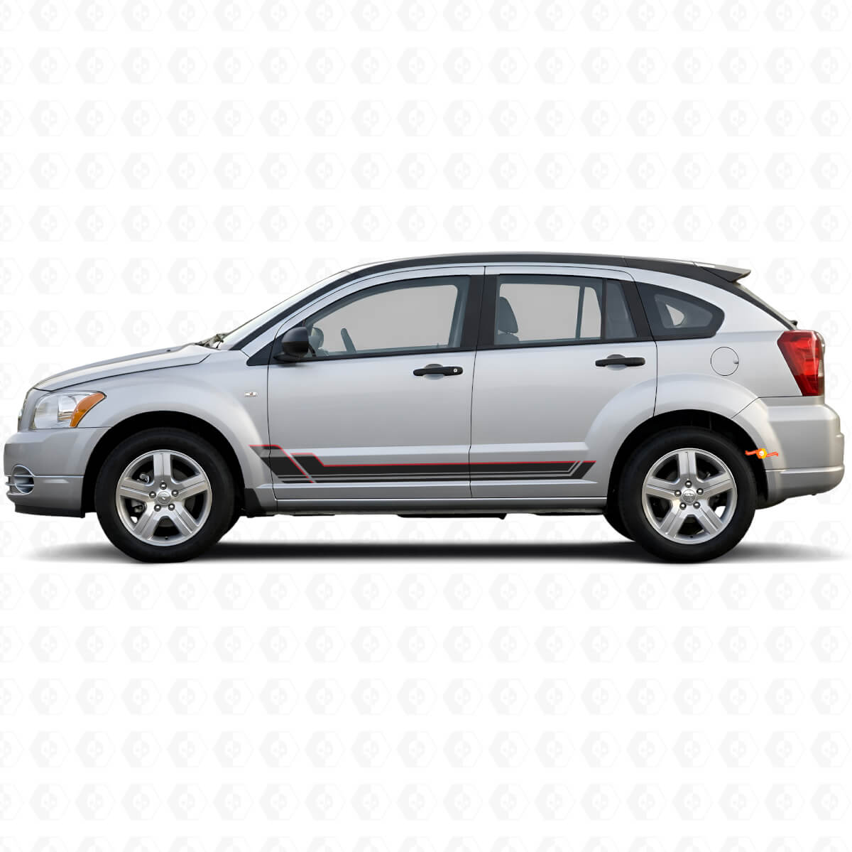 Twin Stripes dorpelvinylsticker voor Dodge Caliber 2007-2012