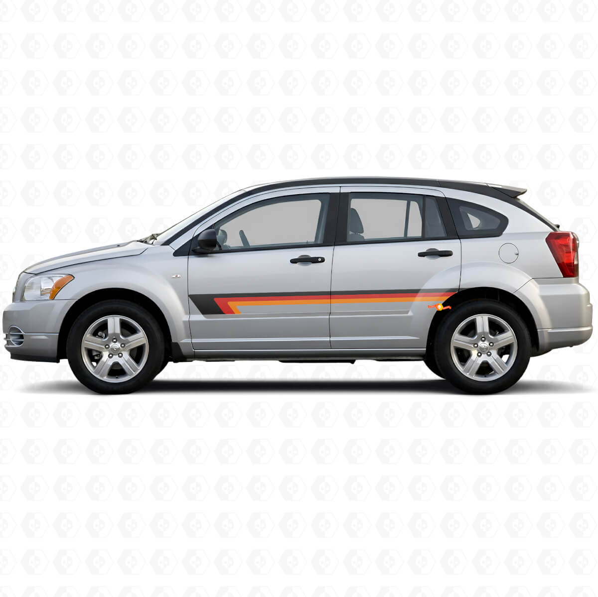 Drievoudige Strepen Deur Zij Vinyl Sticker voor Dodge Caliber 2007-2012