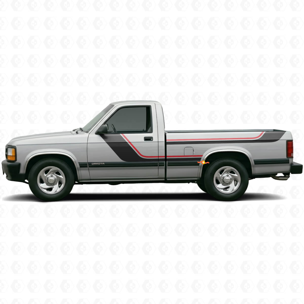 Dubbele Strepen Zij Vinyl Decal Kit voor Dodge Dakota 1987-1996