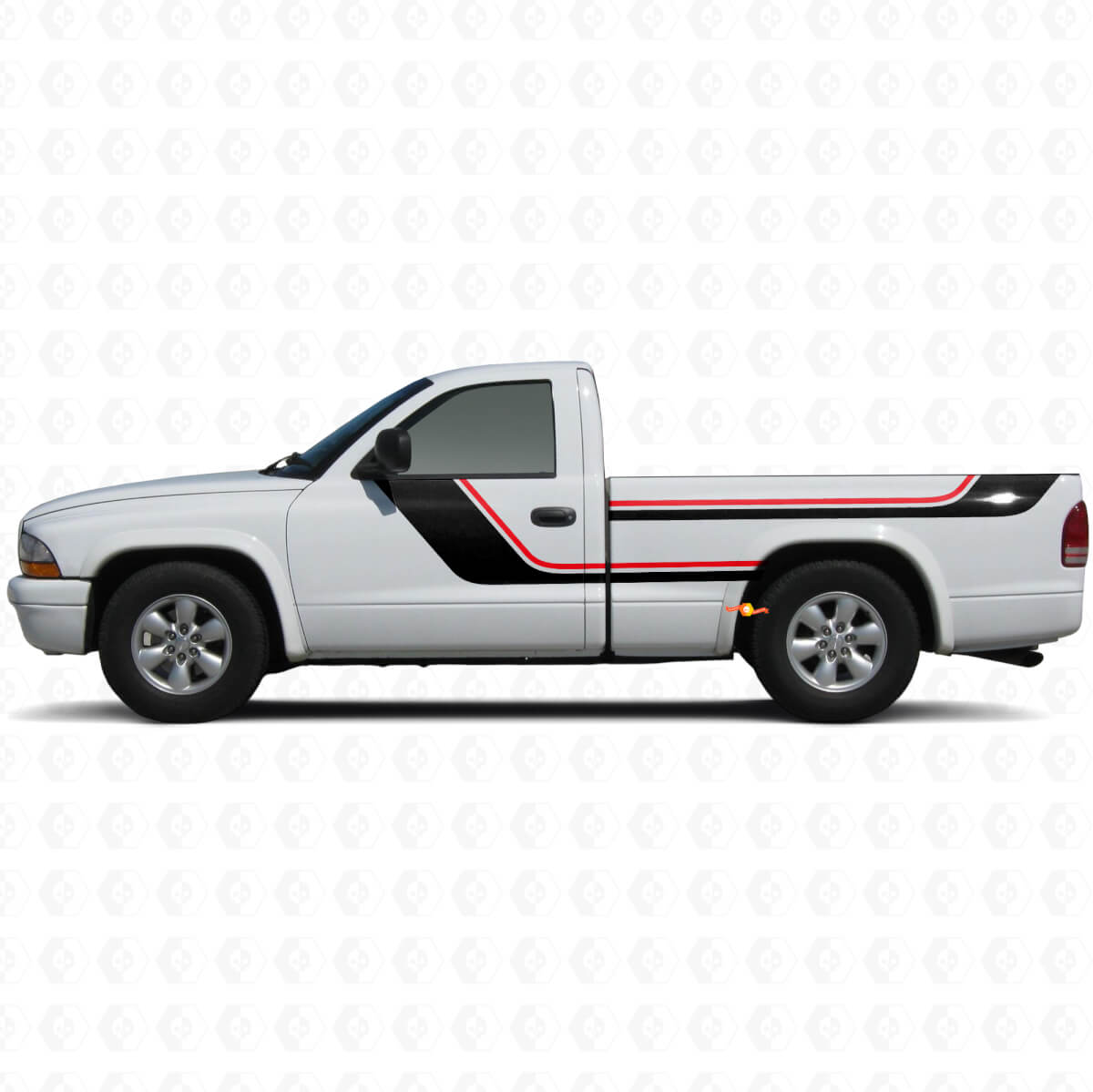 Twin Stripes Zijkant Vinyl Decal Kit voor Dodge Dakota 1997-2004