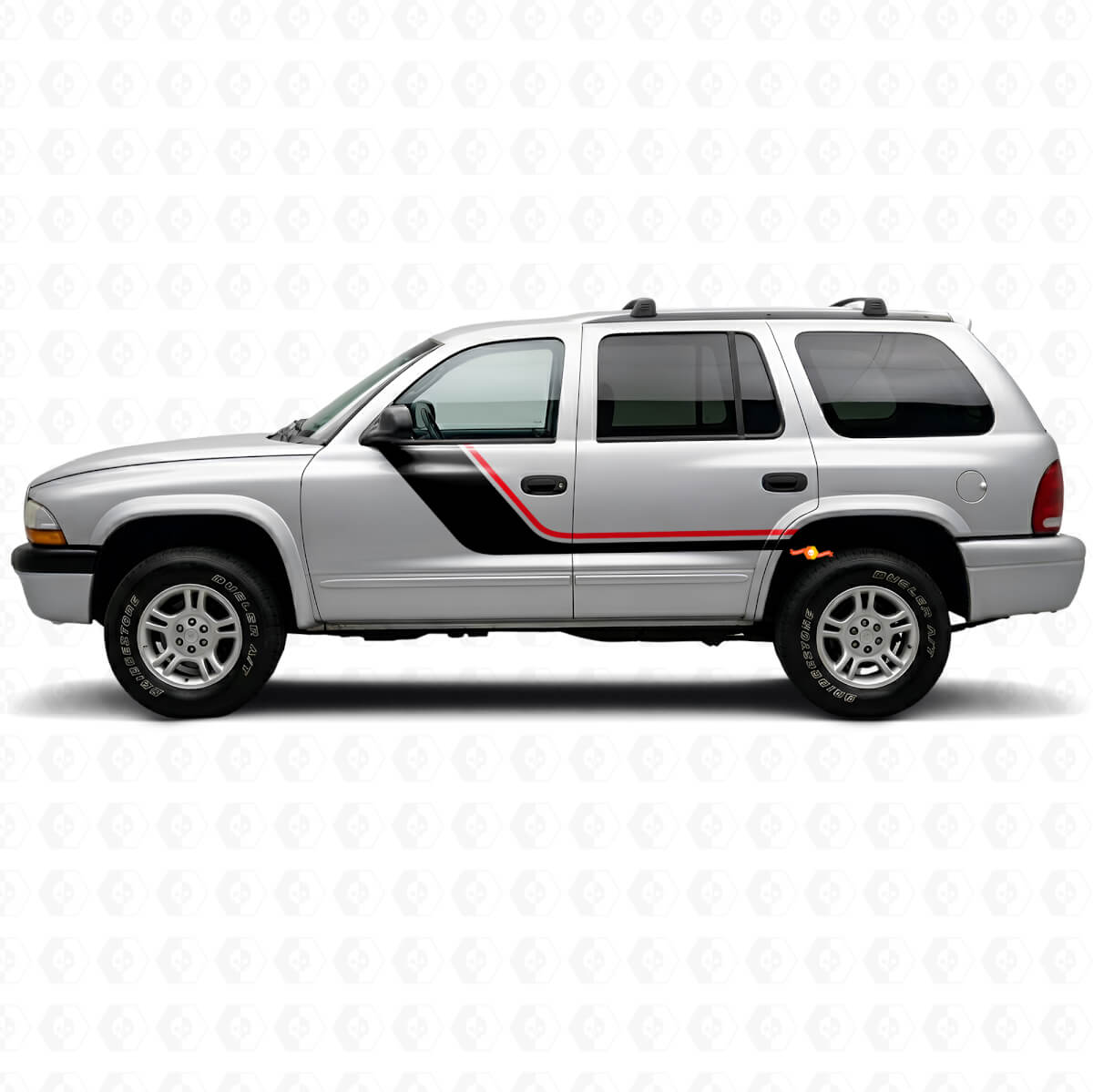 Twin Stripes Deursticker voor Dodge Durango 1998-2003