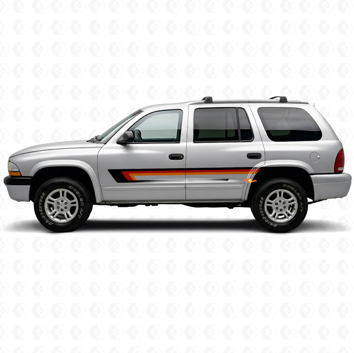 Triple streep deurzijden vinylsticker voor Dodge Durango 1998-2003
