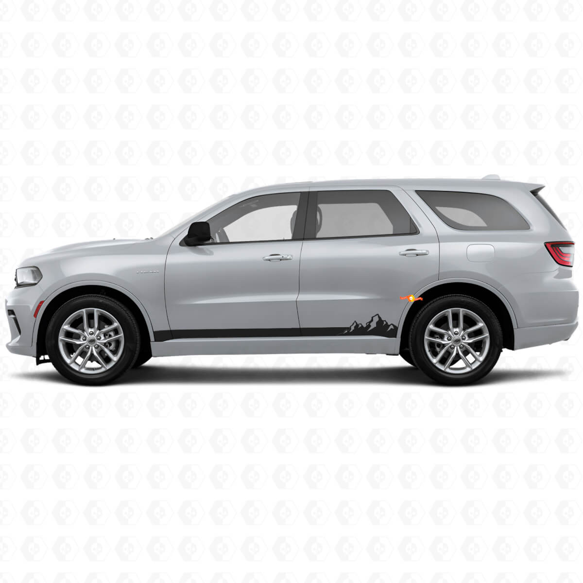 Mountains Dunne Strepen Rocker Panel Vinyl Decal voor Dodge Durango 2011+