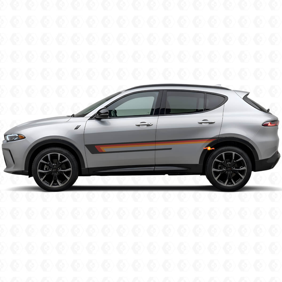 Vinyl Sticker met Drievoudige Streep op Deurzijde voor Dodge Hornet 2023+