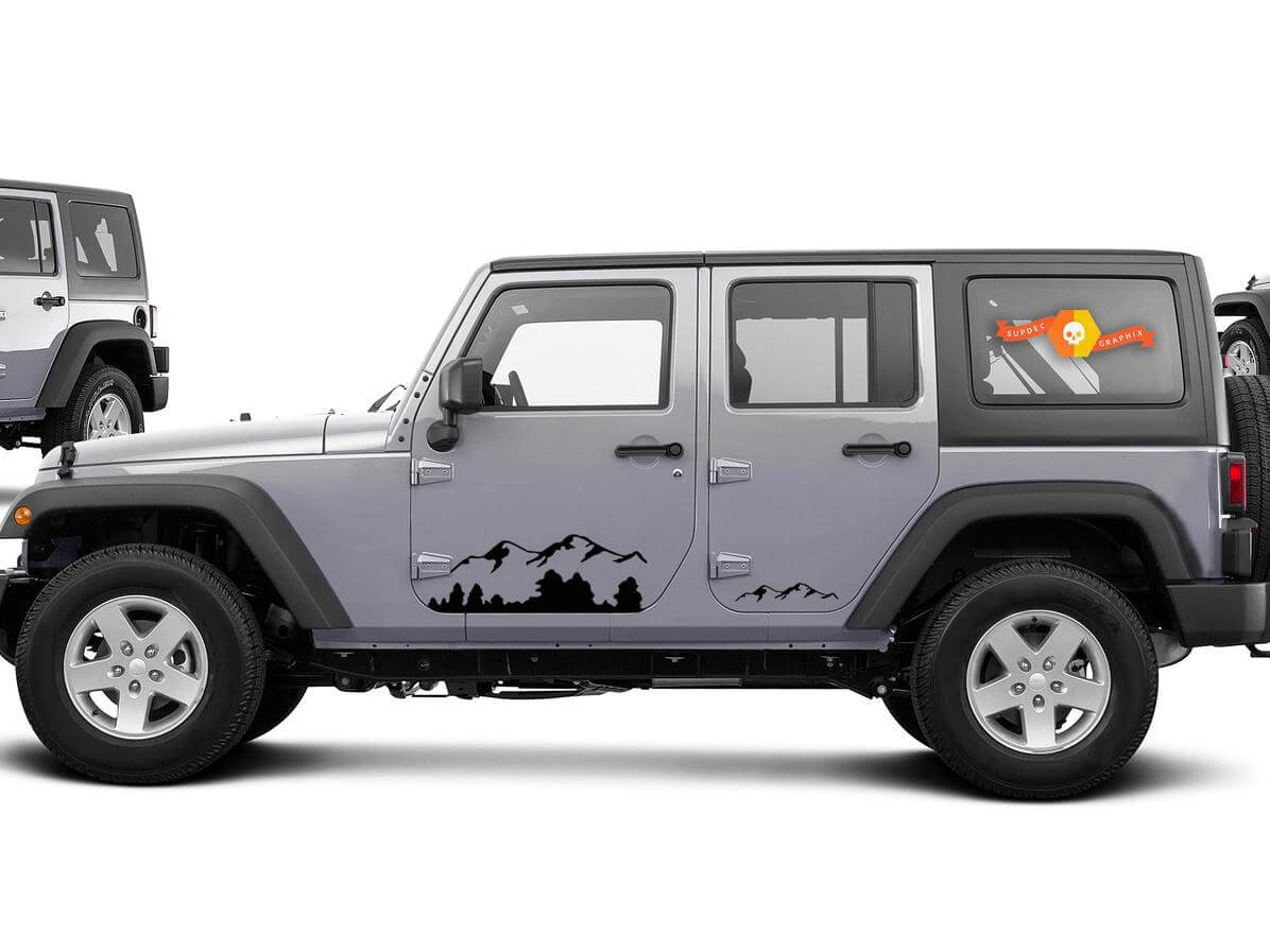 2 Jeep Mountain Rubicon JK deur elke kleur sticker sticker
