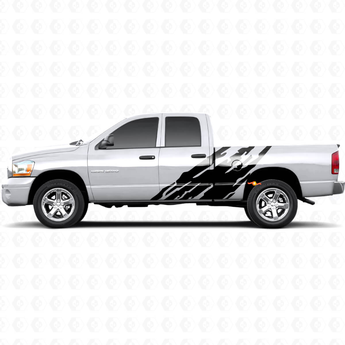 Modder Spat Grafisch Zij Vinyl Decal voor Dodge Ram 1500 2002-2008
