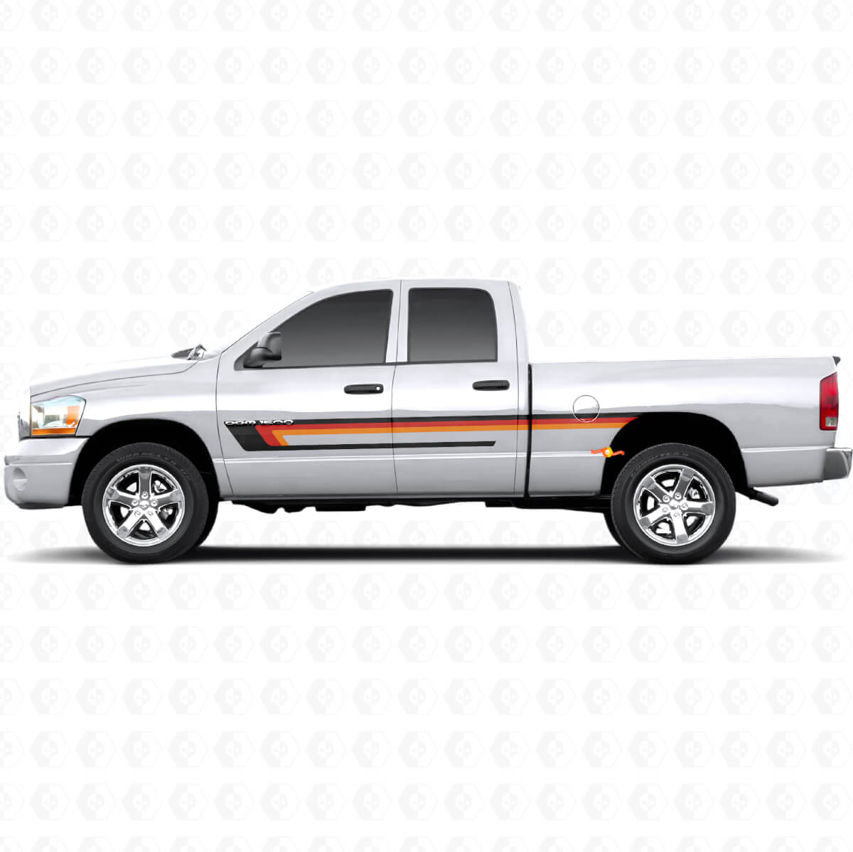 Drie Strepen Deurzij Vinyl Sticker voor Dodge Ram 1500 2002-2008