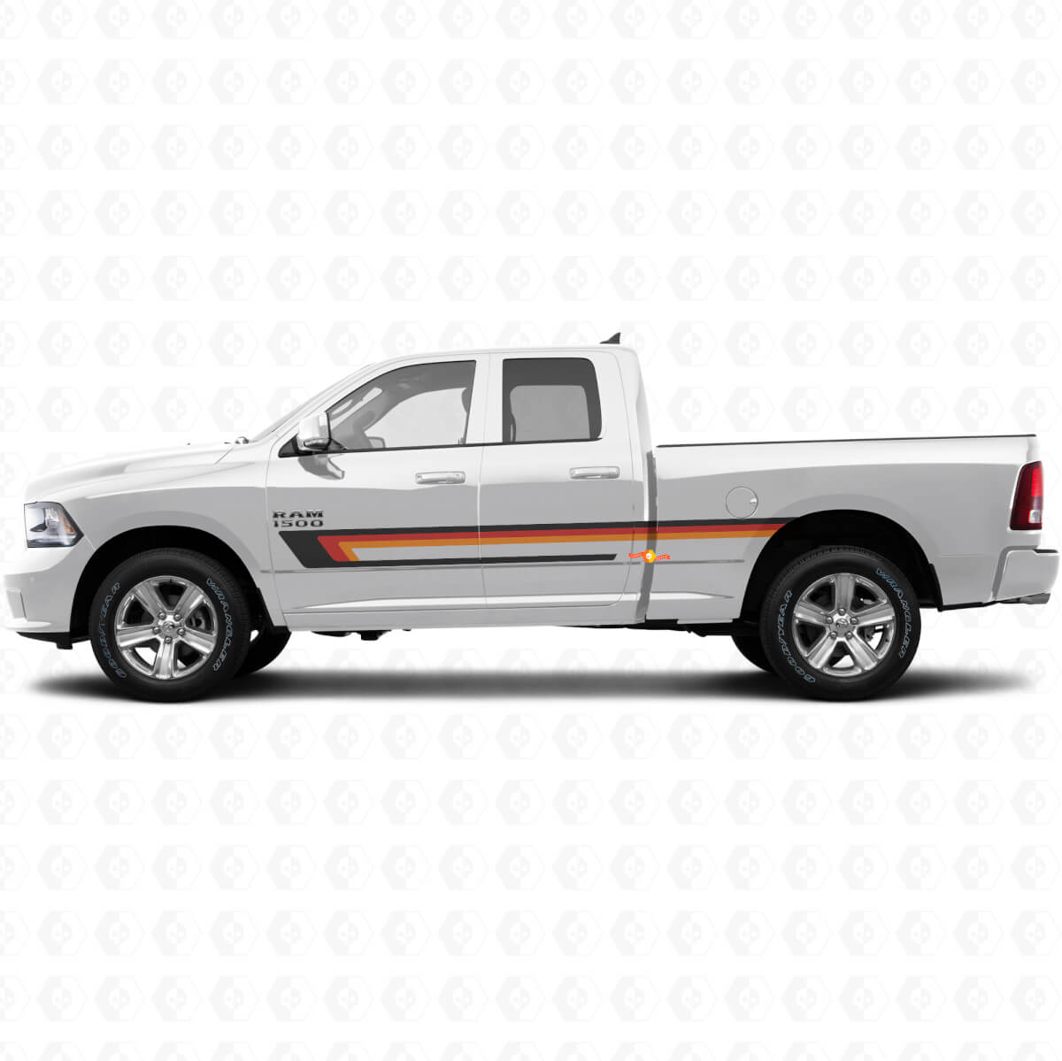 Triple Stripe Deurzijde Vinyl Sticker voor Dodge Ram 1500 2011-2018
