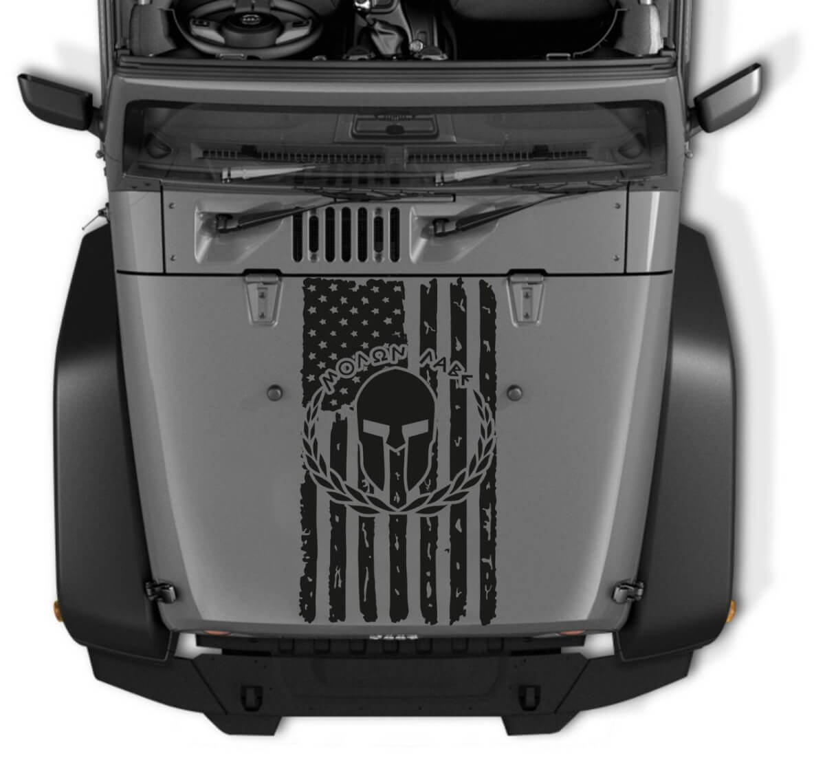 Molon Labe USA Vlag Spartan Helm Capuchon Vinyl Sticker voor Jeep Wrangler