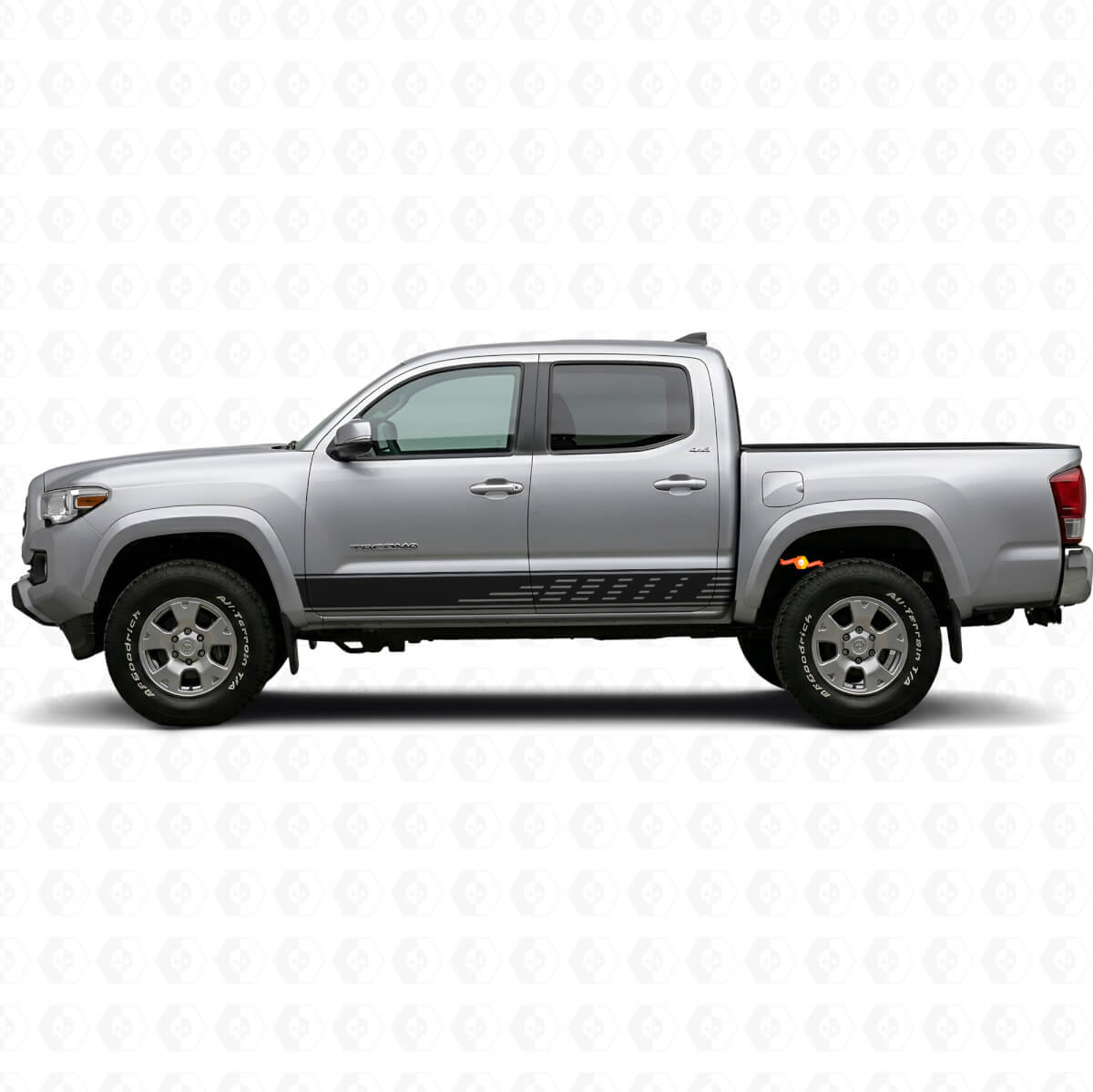 Geperforeerde Strepen Rocker Panel Vinyl Decal voor Toyota Tacoma 2015-2023