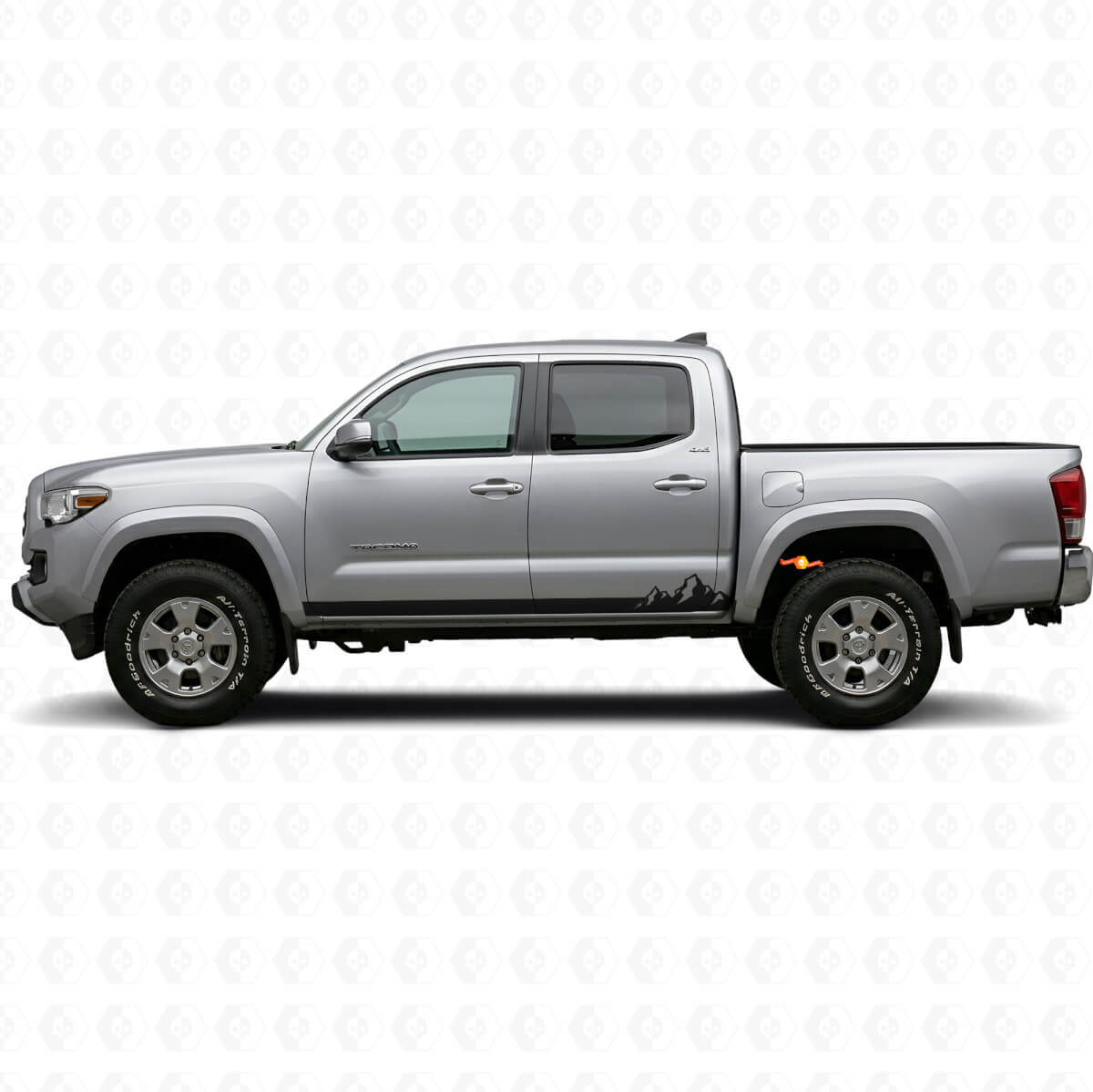 Mountains Dunne Strepen Rocker Panel Vinyl Decal voor Toyota Tacoma 2015-2023