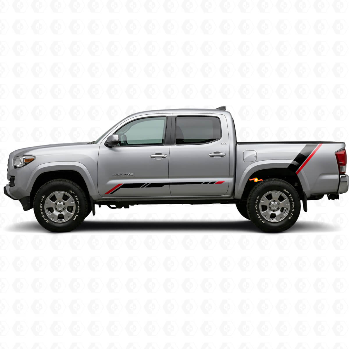 Twin Stripes Deur- en Achterspatbord Vinyl Decal Kit voor Toyota Tacoma 2015-2023