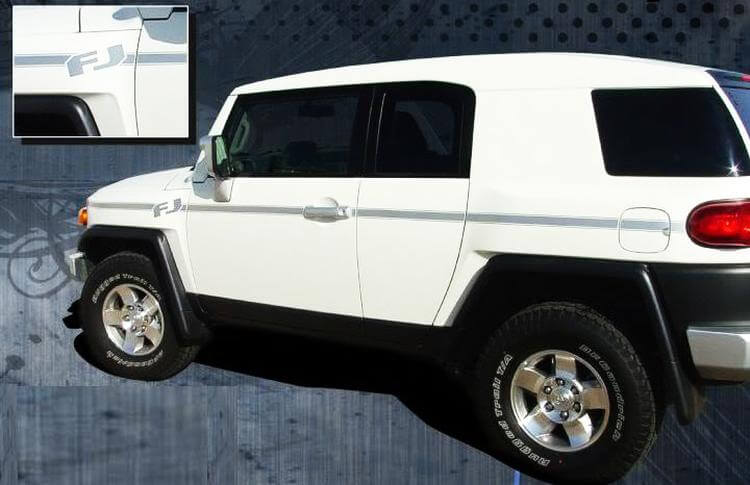 Toyota FJ Cruiser Strepen passen op de jaren 2009, 2010, 2011 en 2012
