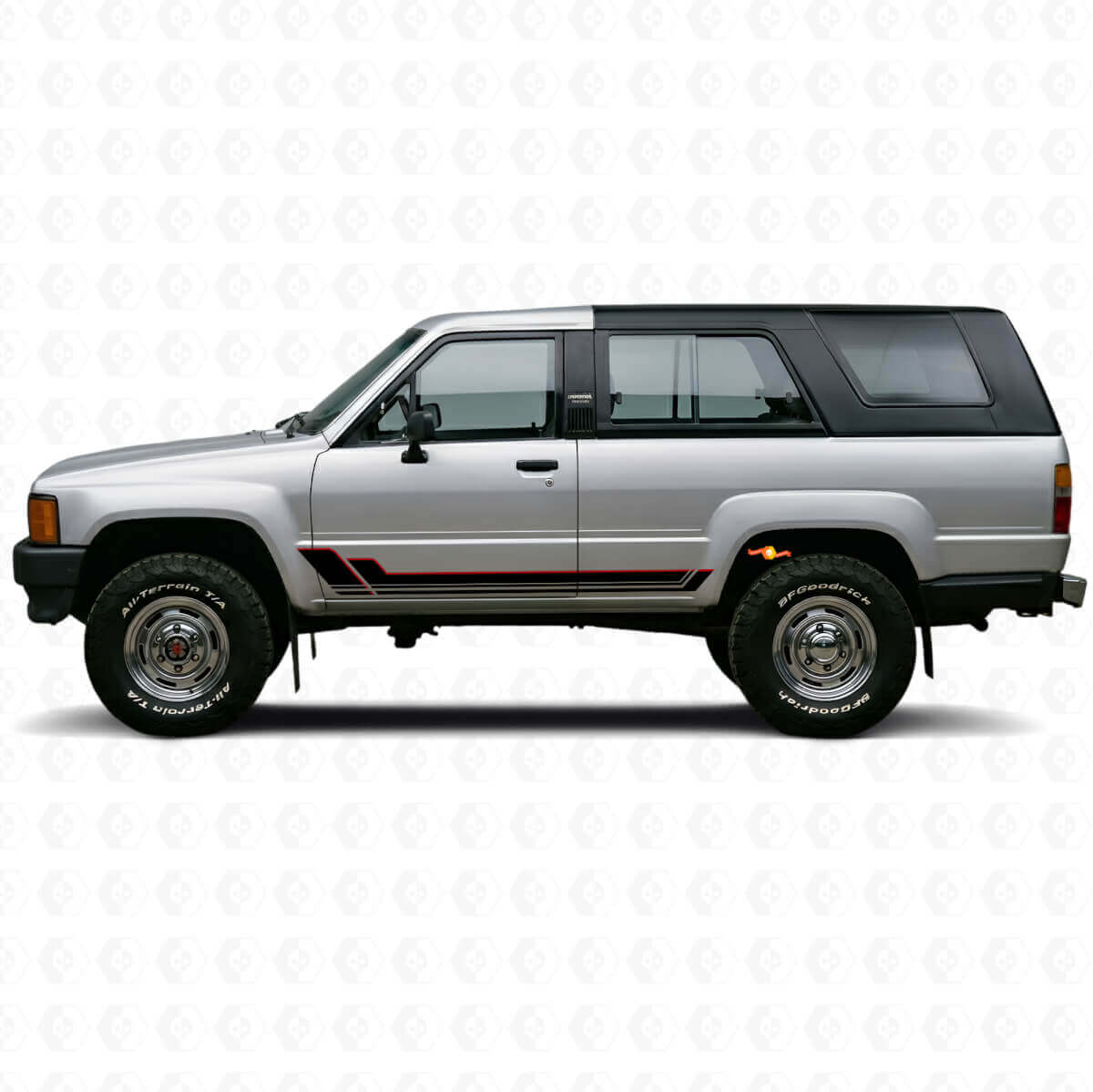 Twin Stripes Rocker Panel Vinyl Decal Kit voor Toyota 4Runner 1984-1989