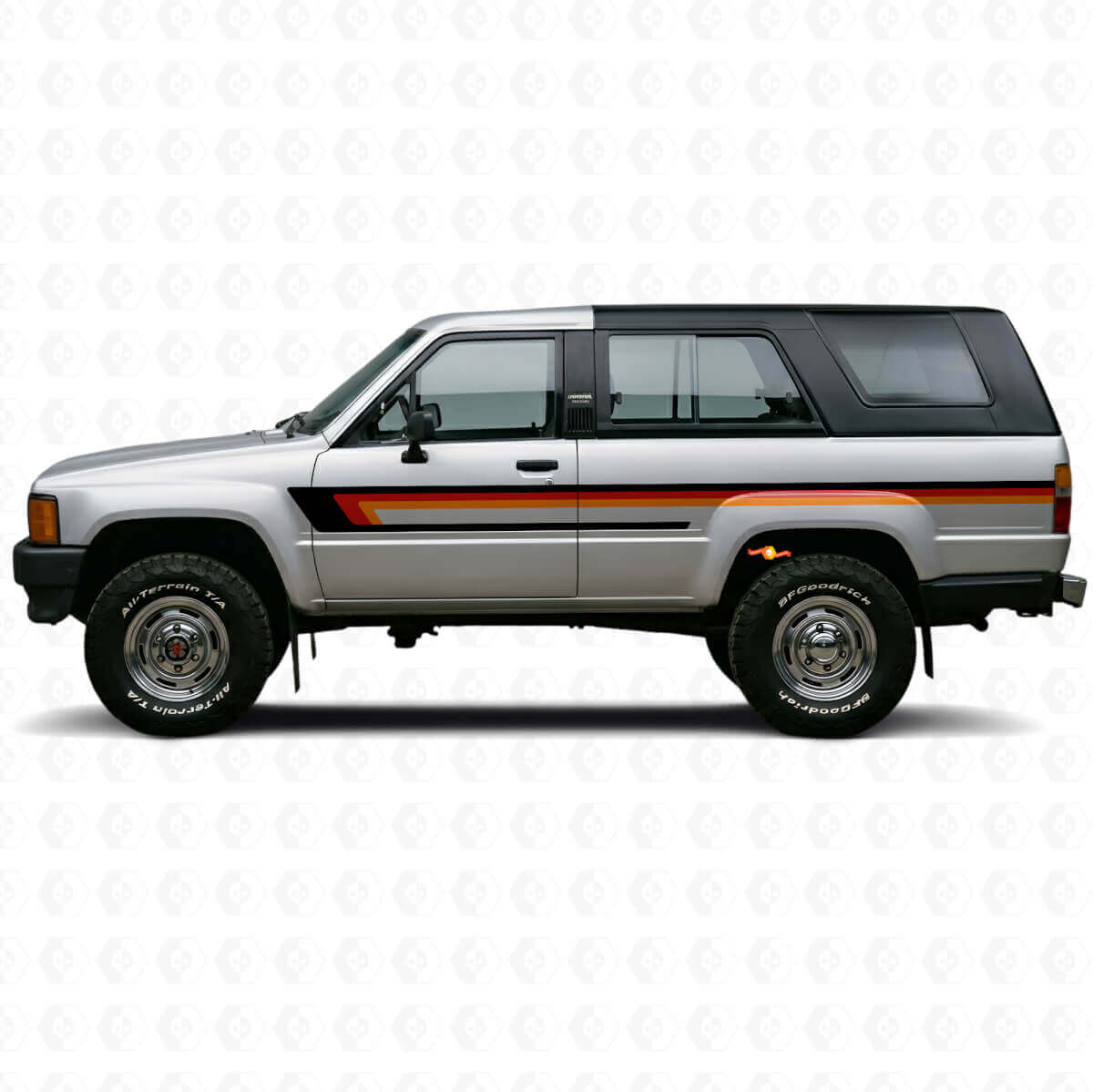 Drie Dubbele Strepen Vinyl Sticker voor Deurzijde voor Toyota 4Runner 1984-1989