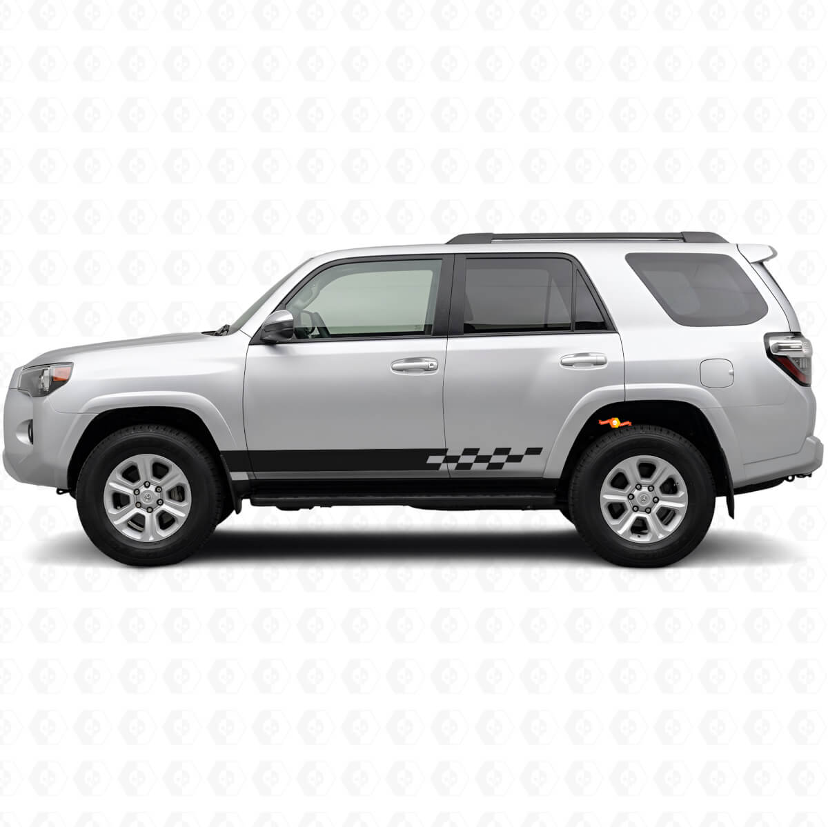 Geblokte Strepen Rocker Panel Vinyl Sticker voor Toyota 4Runner 2009-2024
