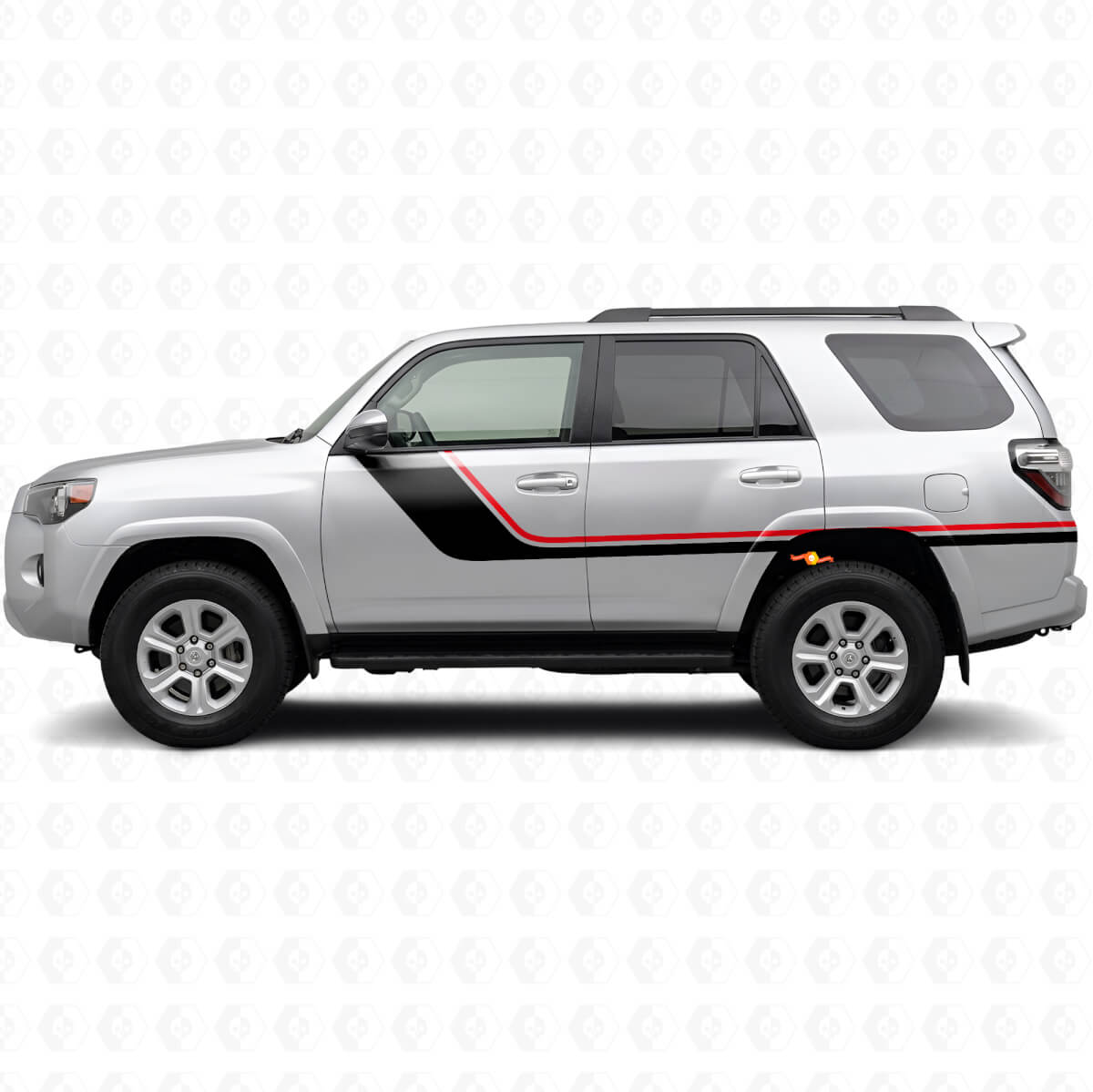 Twin Strepen Zij Vinyl Decal Kit voor Toyota 4Runner 2009-2024