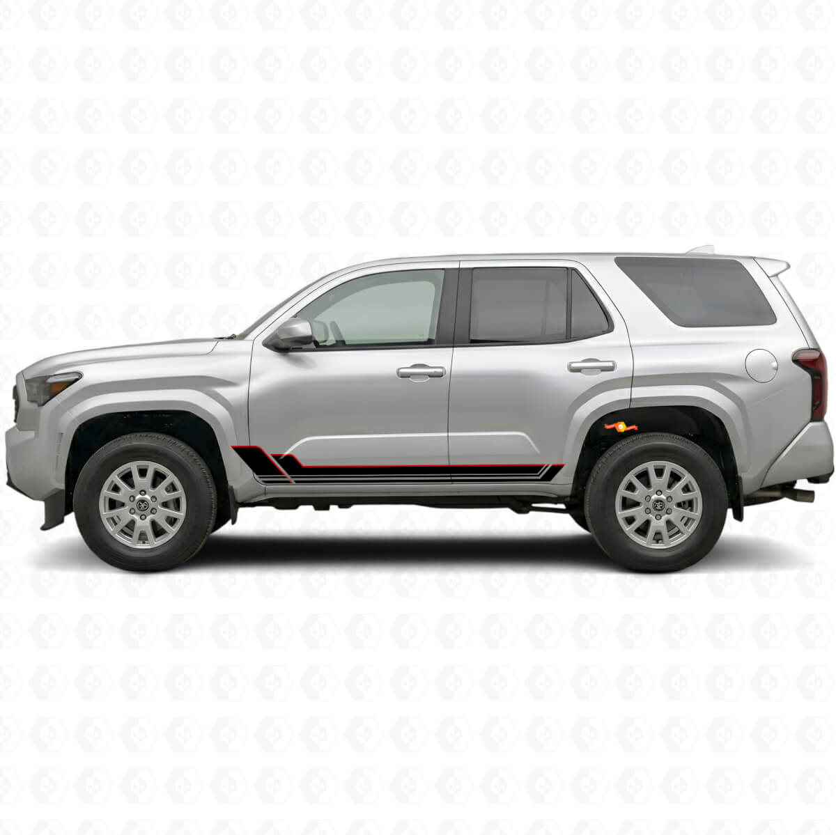 Twin Stripes Rocker Panel Vinyl Sticker Kit voor Toyota 4Runner 2024+