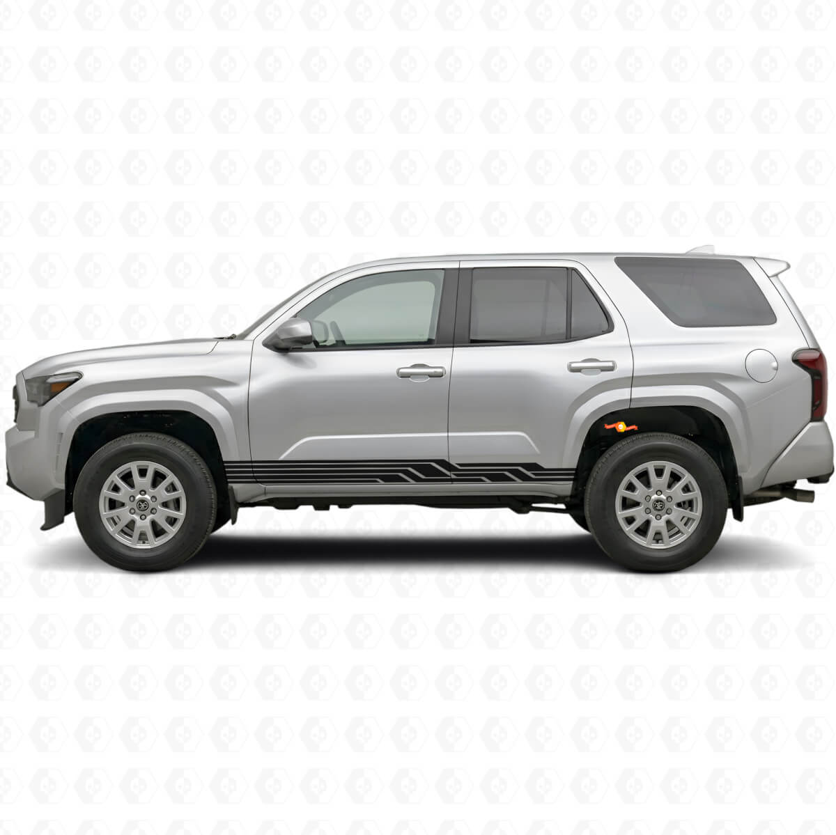 Door elkaar gevlochten strepen Rocker Panel Vinyl Sticker voor Toyota 4Runner 2024+