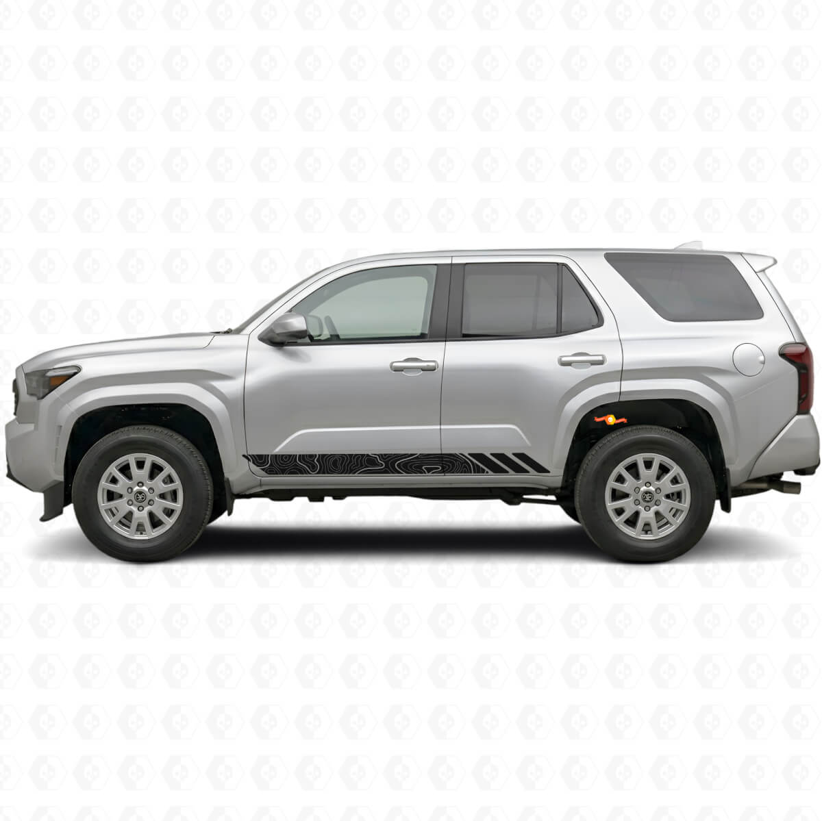 Topografische Stijl Strepen Deur Vinyl Decal voor Toyota 4Runner 2024+