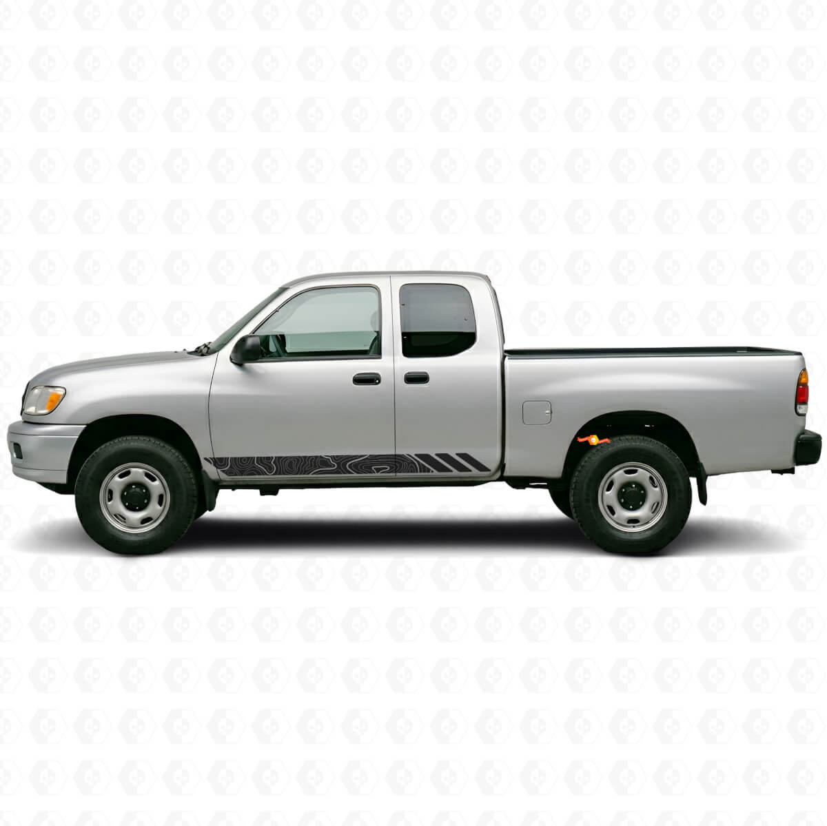 Topografische Stijl Strepen Deur Vinyl Decal voor Toyota Tundra 1999-2006