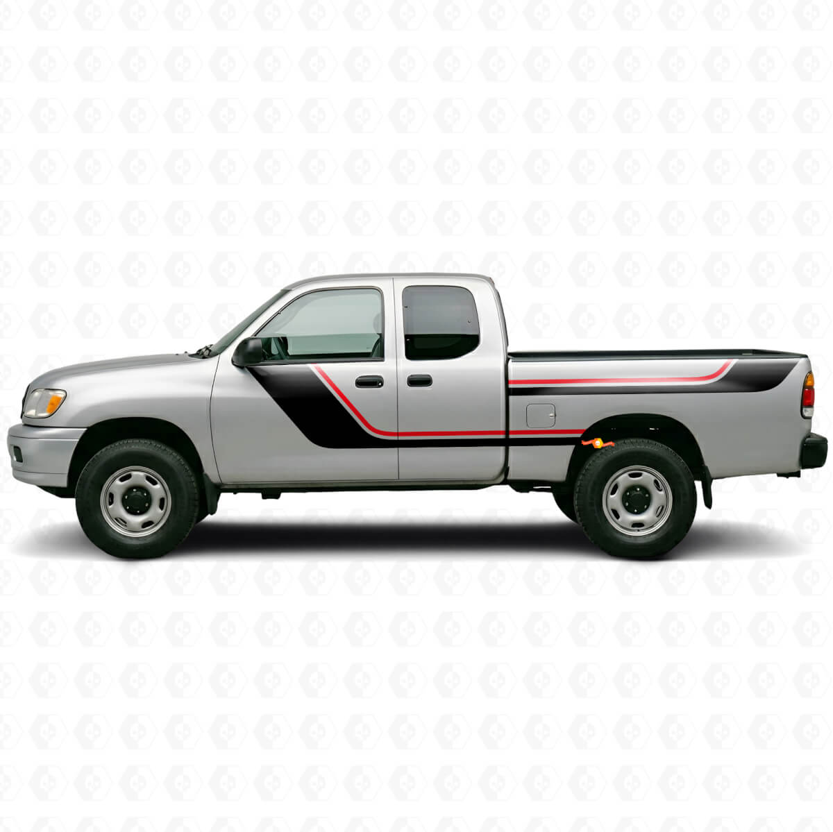 Twin Strepen Deur- en Achterzij Vinyl Decal Kit voor Toyota Tundra 1999-2006