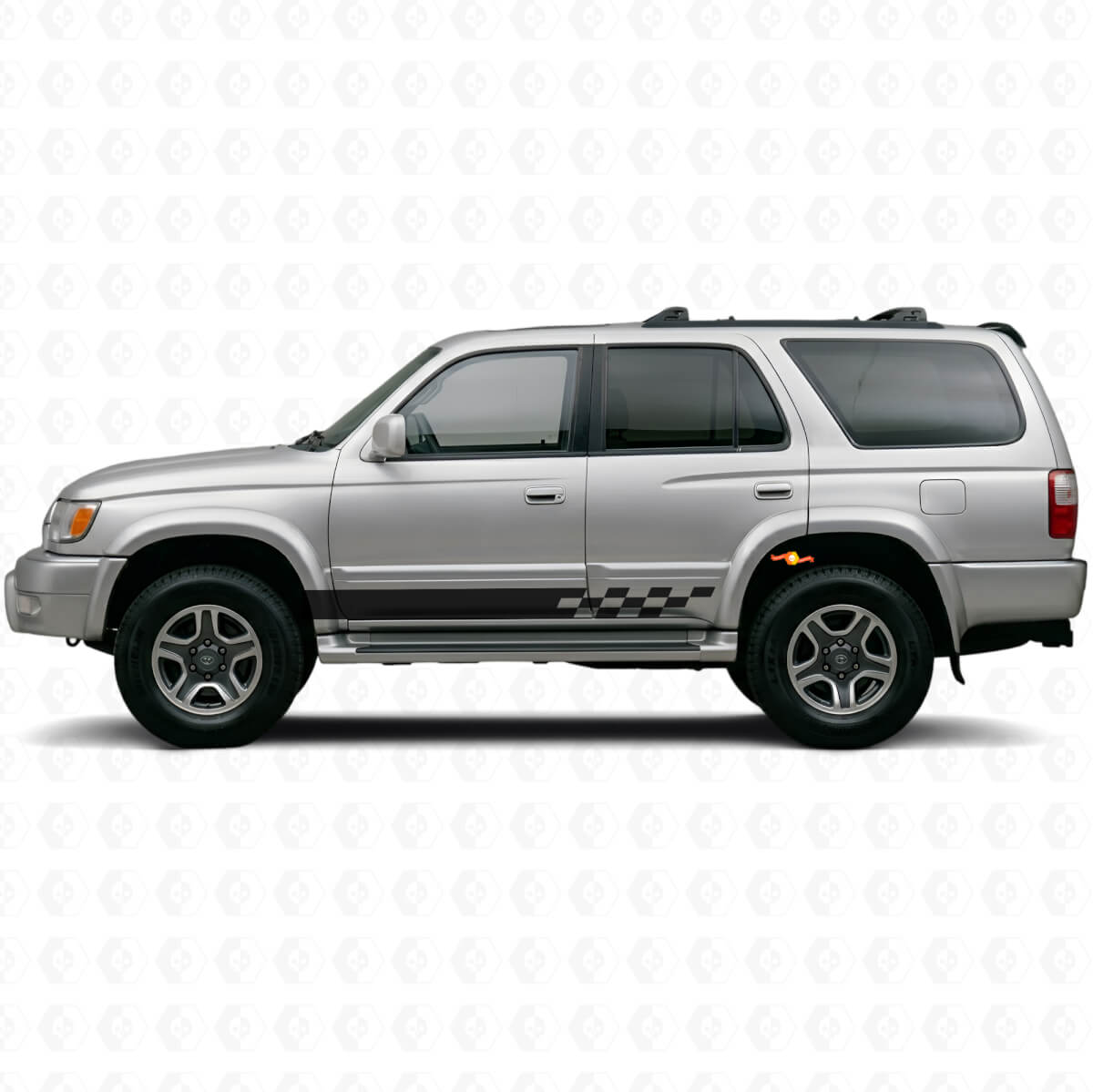 Geblokte Strepen Rocker Panel Vinyl Sticker voor Toyota 4Runner 1995-2002