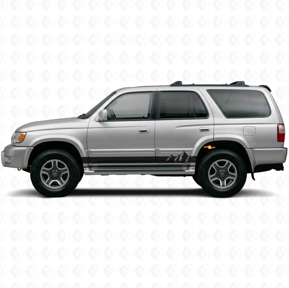 Mountains Style Strepen Rocker Panel Vinyl Decal Kit voor Toyota 4Runner 1995-2002