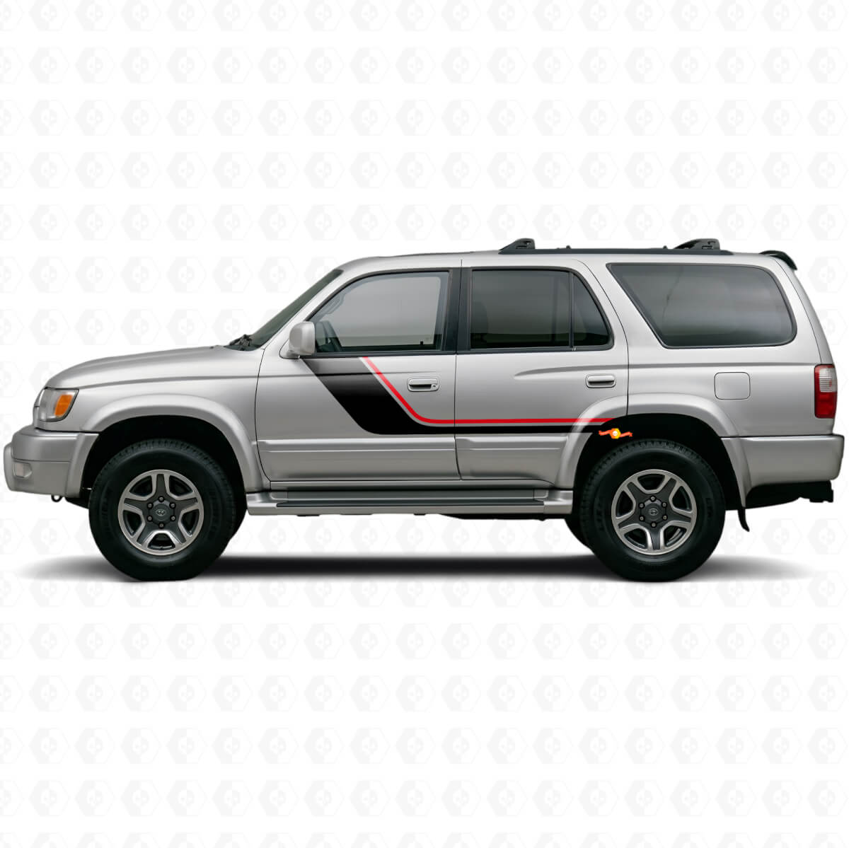 Twin Stripes Zij Vinyl Decal Kit voor Toyota 4Runner 1995-2002