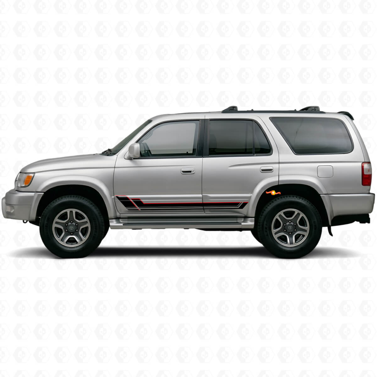 Twin Stripes Rocker Paneel Vinyl Decal Kit voor Toyota 4Runner 1995-2002