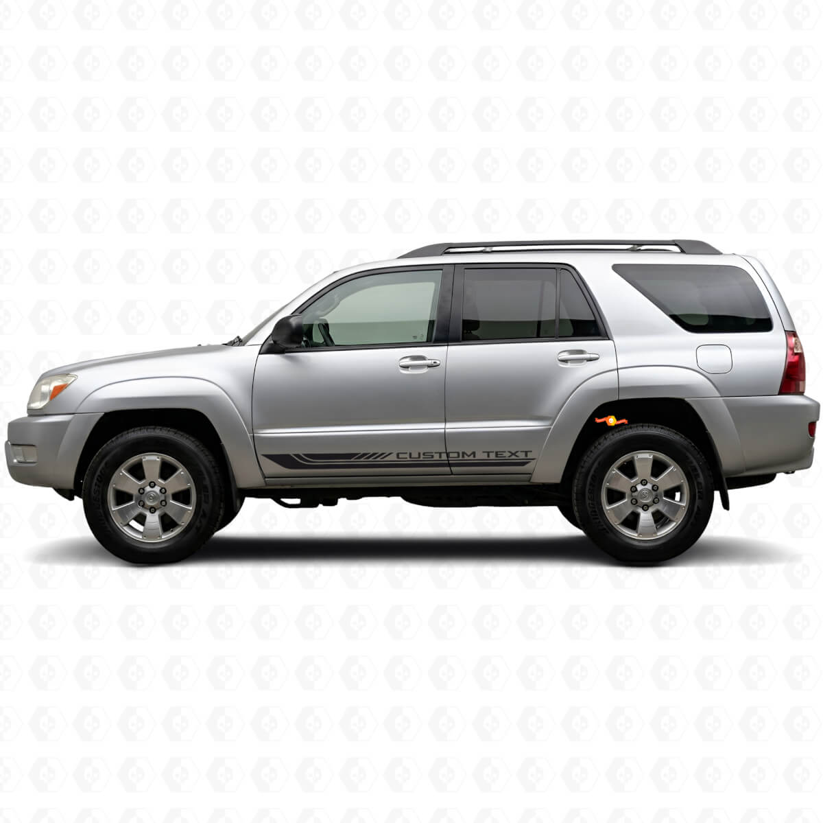 Gebogen geruite strepen Rocker Panel Vinyl Decal voor Toyota 4Runner 2002-2009