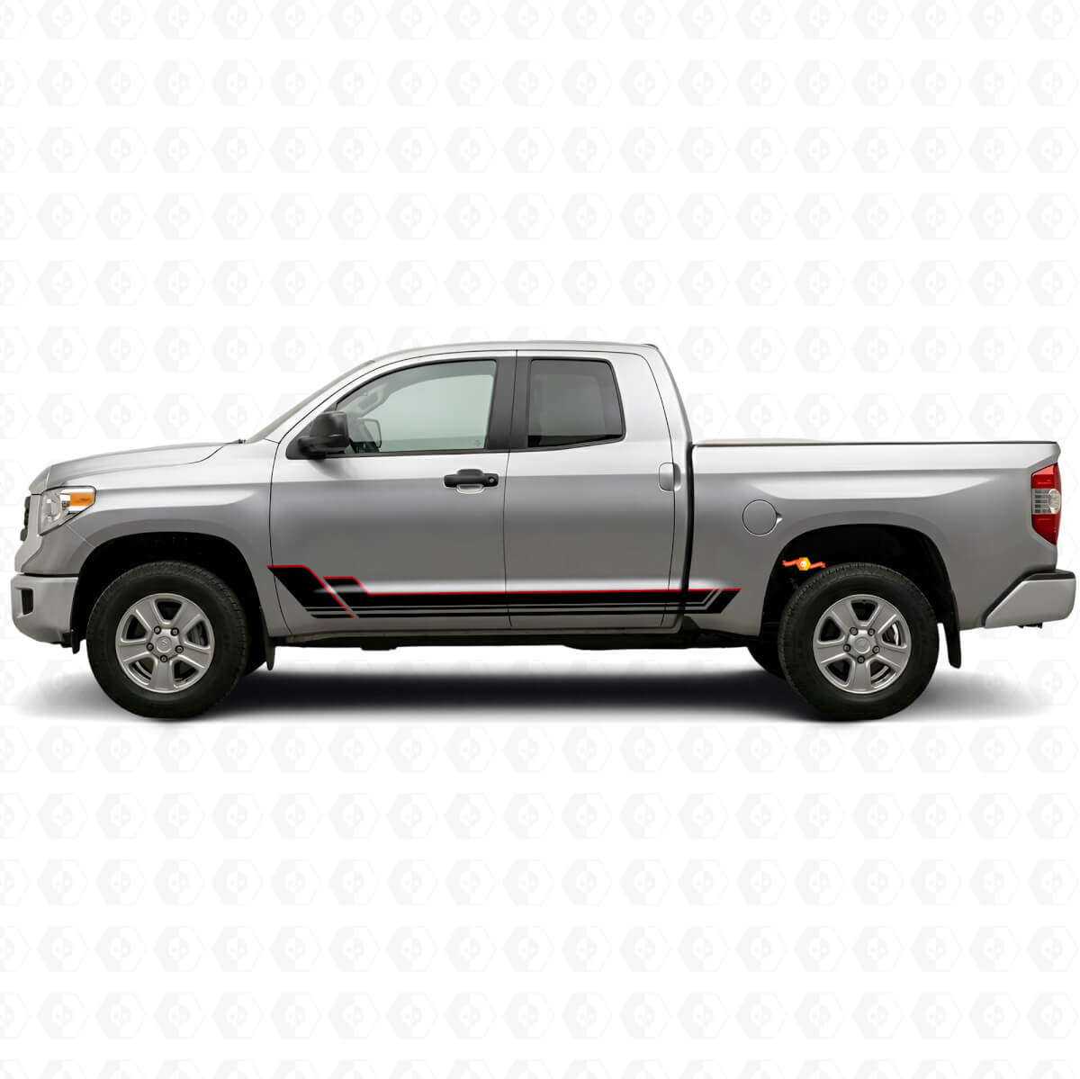 Twin Stripes Rocker Panel Vinyl Sticker Kit voor Toyota Tundra 2007-2021