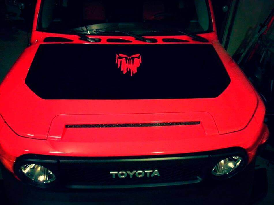 Blackout Druipende Schedel Motorkap Vinyl Sticker voor Toyota FJ Cruiser
